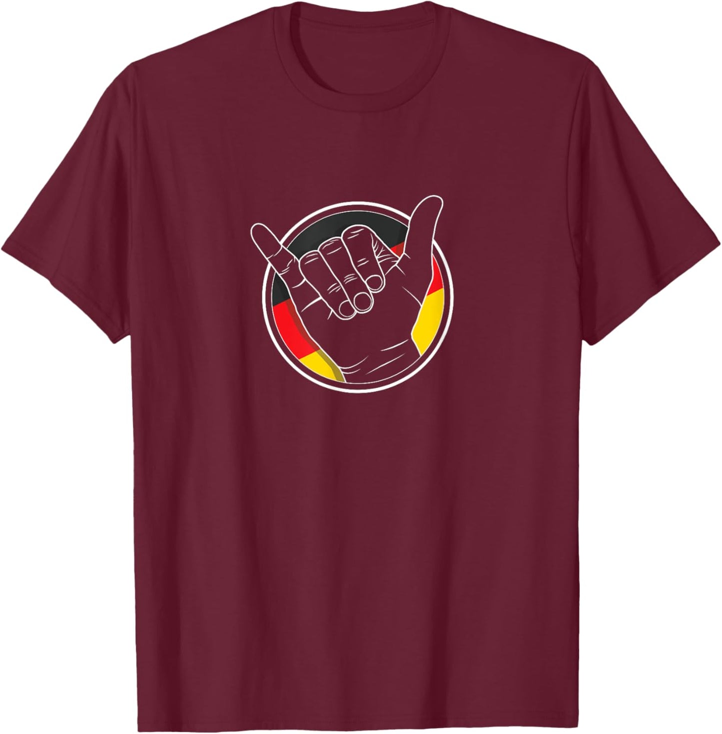 Hang ten / Vdub Greeting / Shaka wave - Air cooled Life T-Shirt - T-Shirt | Maroon
