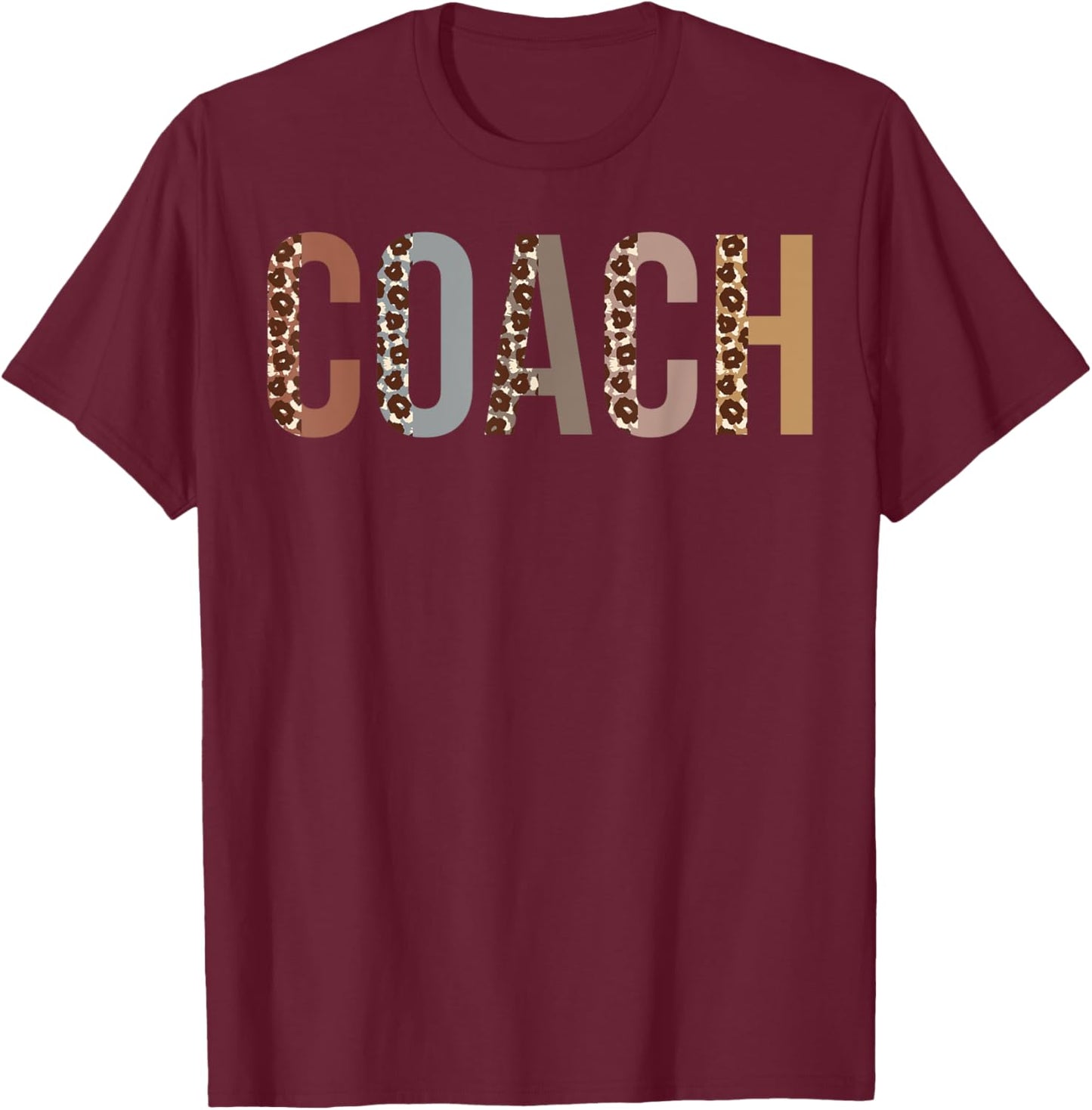 Leopard Coach Supplies Funny Back to School T-Shirt - T-Shirt | Maroon