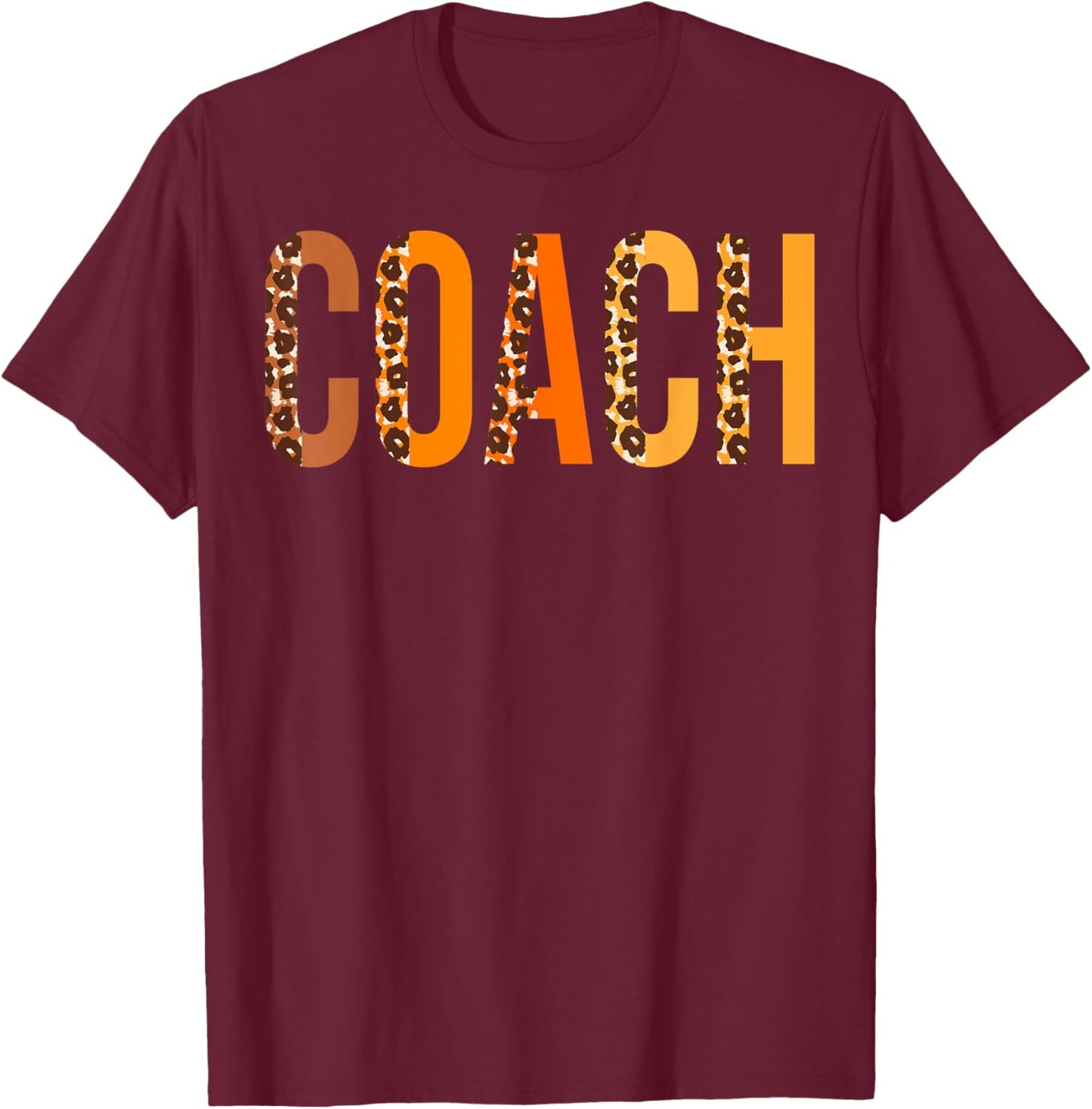 Coach leopard Squad Cute Fall Autumn Lovers Thanksgiving T-Shirt - T-Shirt | Maroon