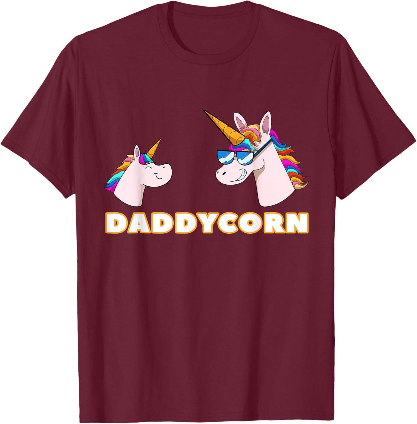 Daddycorn Daddy 1 Kid Father Unicorn Father's Day T-Shirt - T-Shirt | Maroon