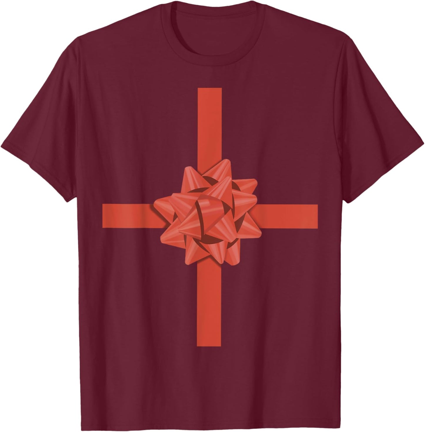 Wrapping Paper With Bow Costume T-Shirt - T-Shirt | Maroon
