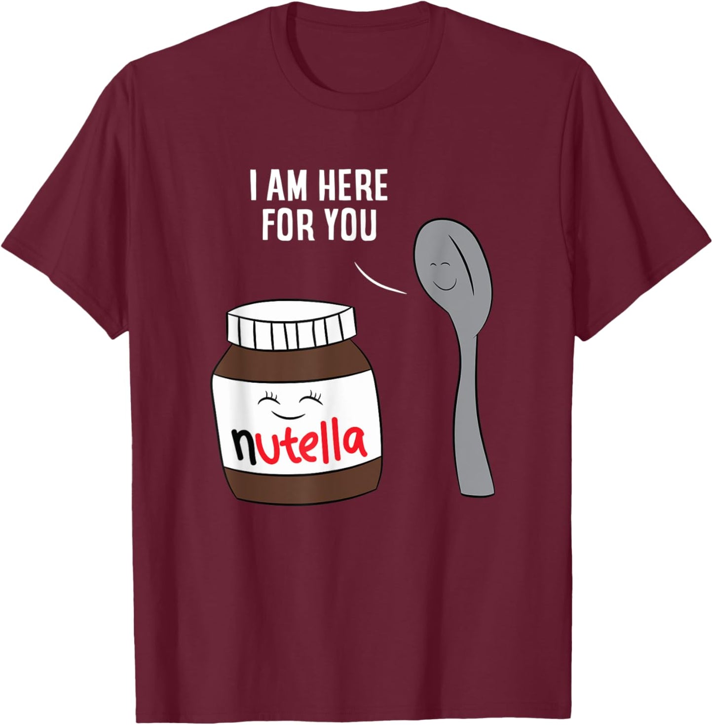 DQK Men's Valentine's Day Nutella , Black, Small T-Shirt - T-Shirt | Maroon