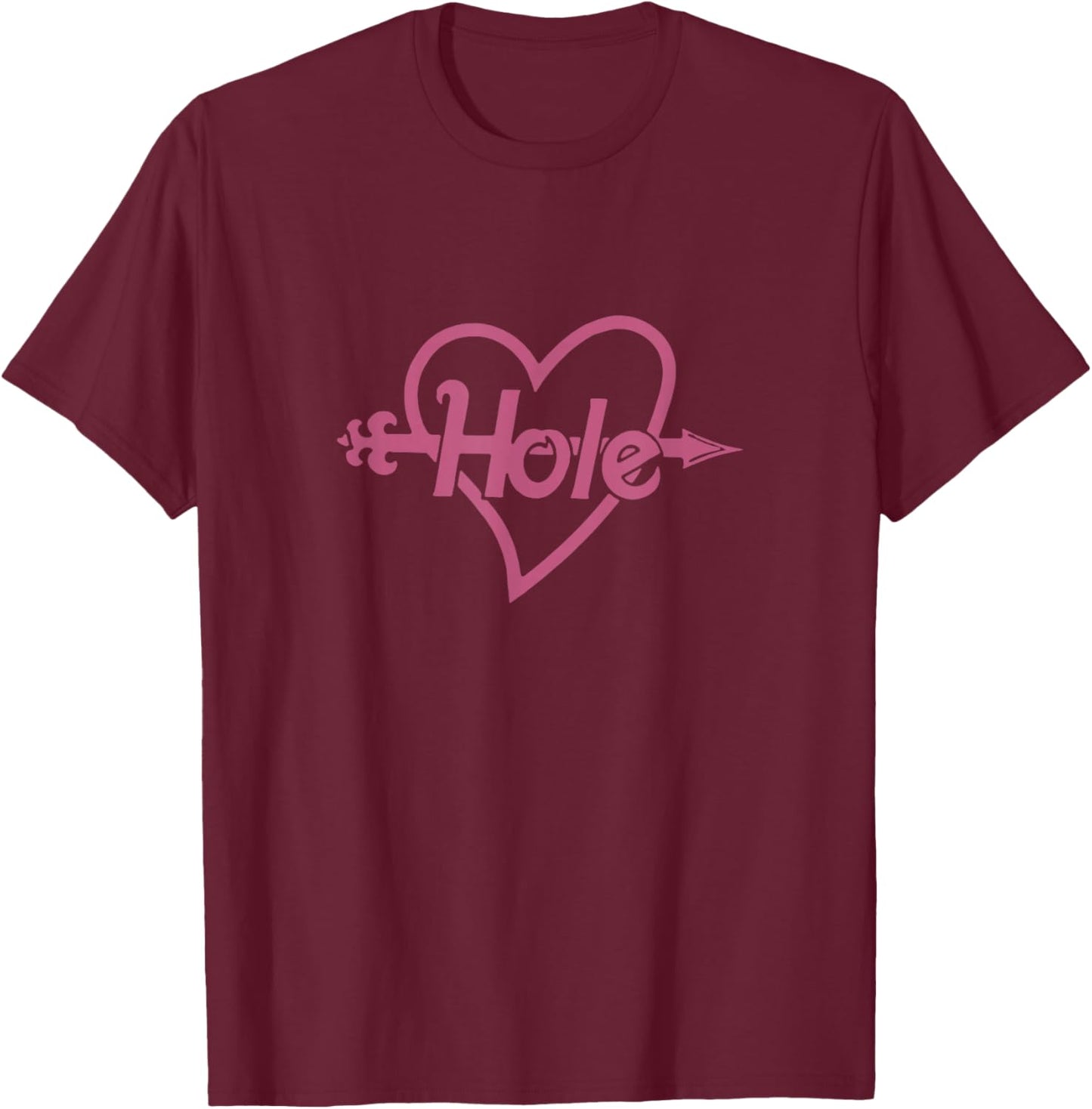 Hole - Arrow in Heart Logo T-Shirt - T-Shirt | Maroon