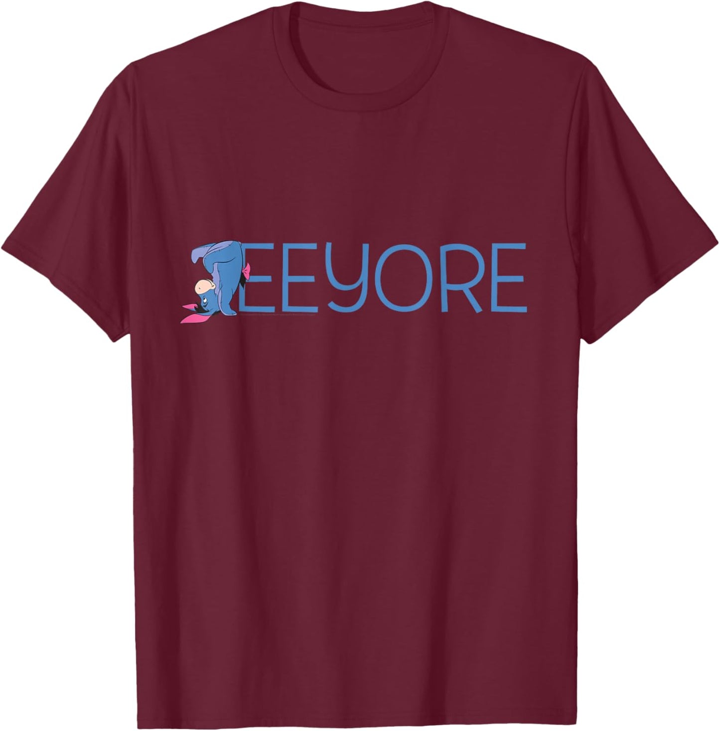 Disney Winnie The Pooh Eeyore Classic Lettering Small T-Shirt - T-Shirt | Maroon