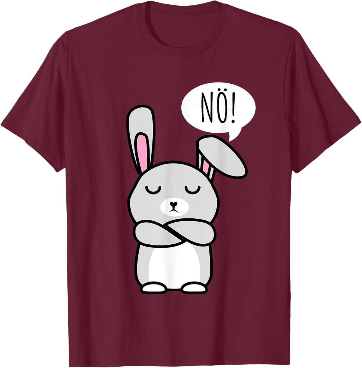 Nö einfach nur Nö Nope Funny Rabbit Men Women Children T-Shirt - T-Shirt | Maroon