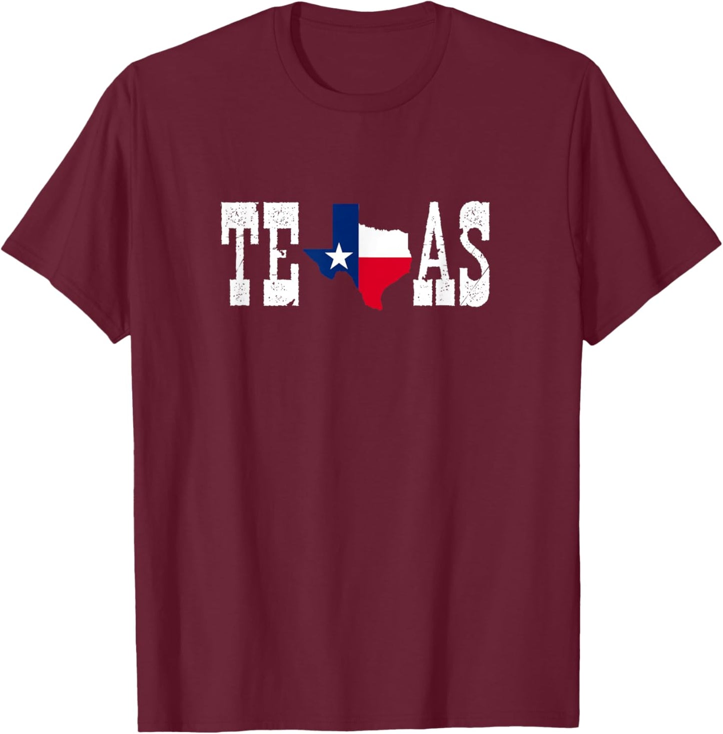 Texas State and Texas Flag with Pride for Texas T-Shirt - T-Shirt | Maroon
