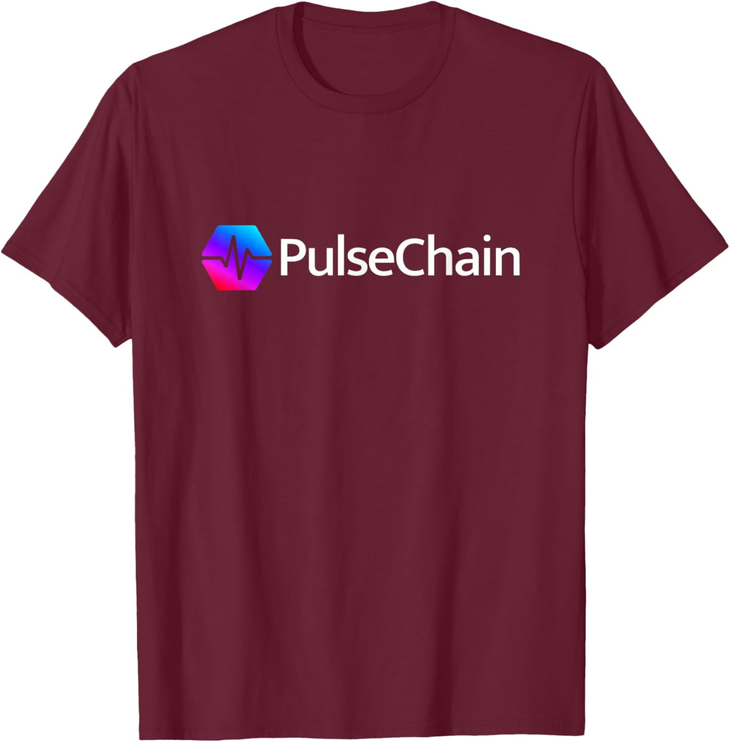 PulseChain PLS Pulse Hex Crypto Logo Cryptocurrency T-Shirt - T-Shirt | Maroon