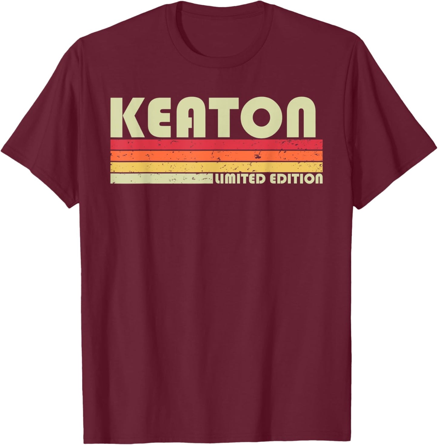 KEATON Gift Name Personalized Funny Retro Vintage Birthday T-Shirt - T-Shirt | Maroon