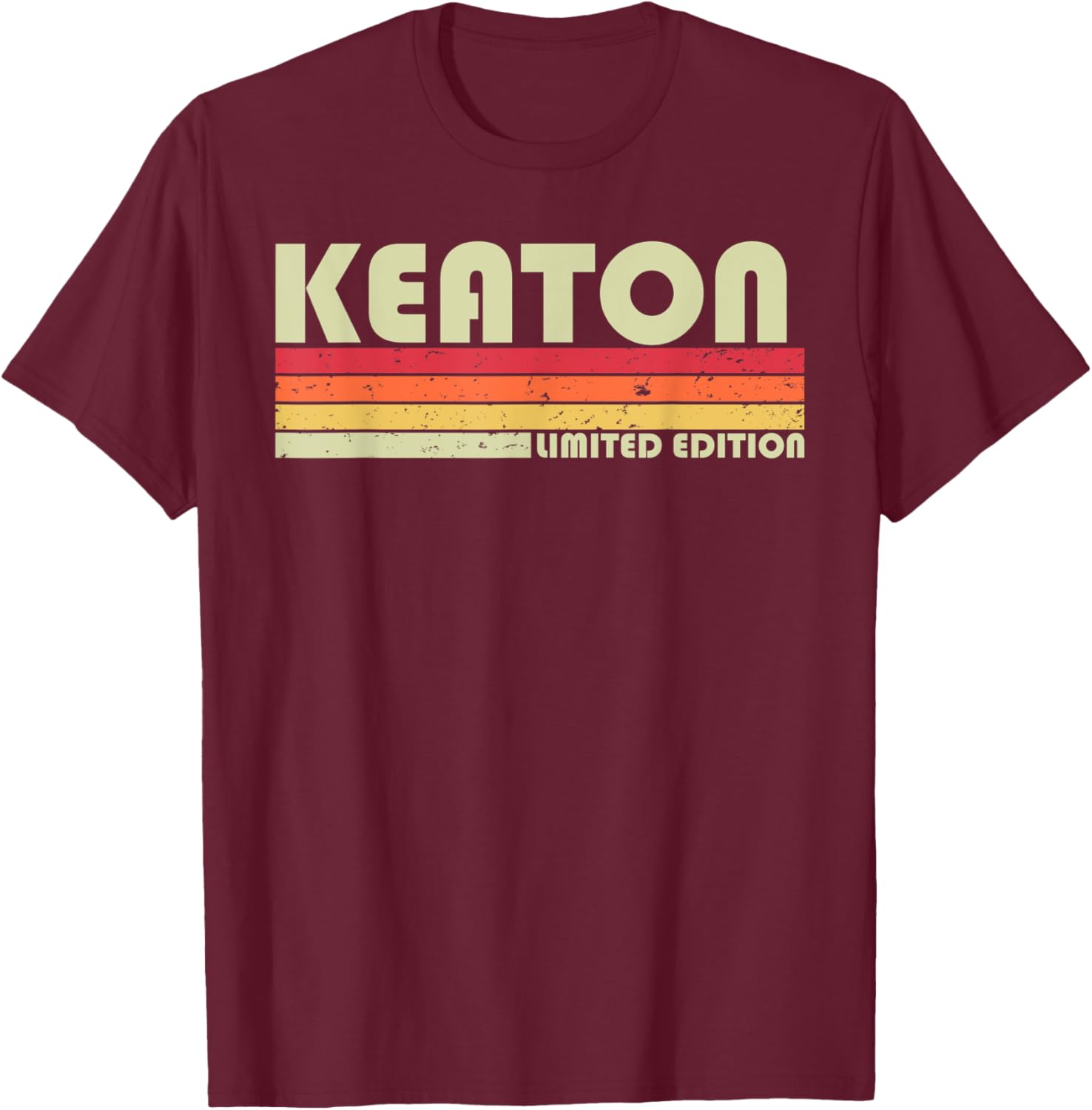 KEATON Gift Name Personalized Funny Retro Vintage Birthday T-Shirt - T-Shirt | Maroon
