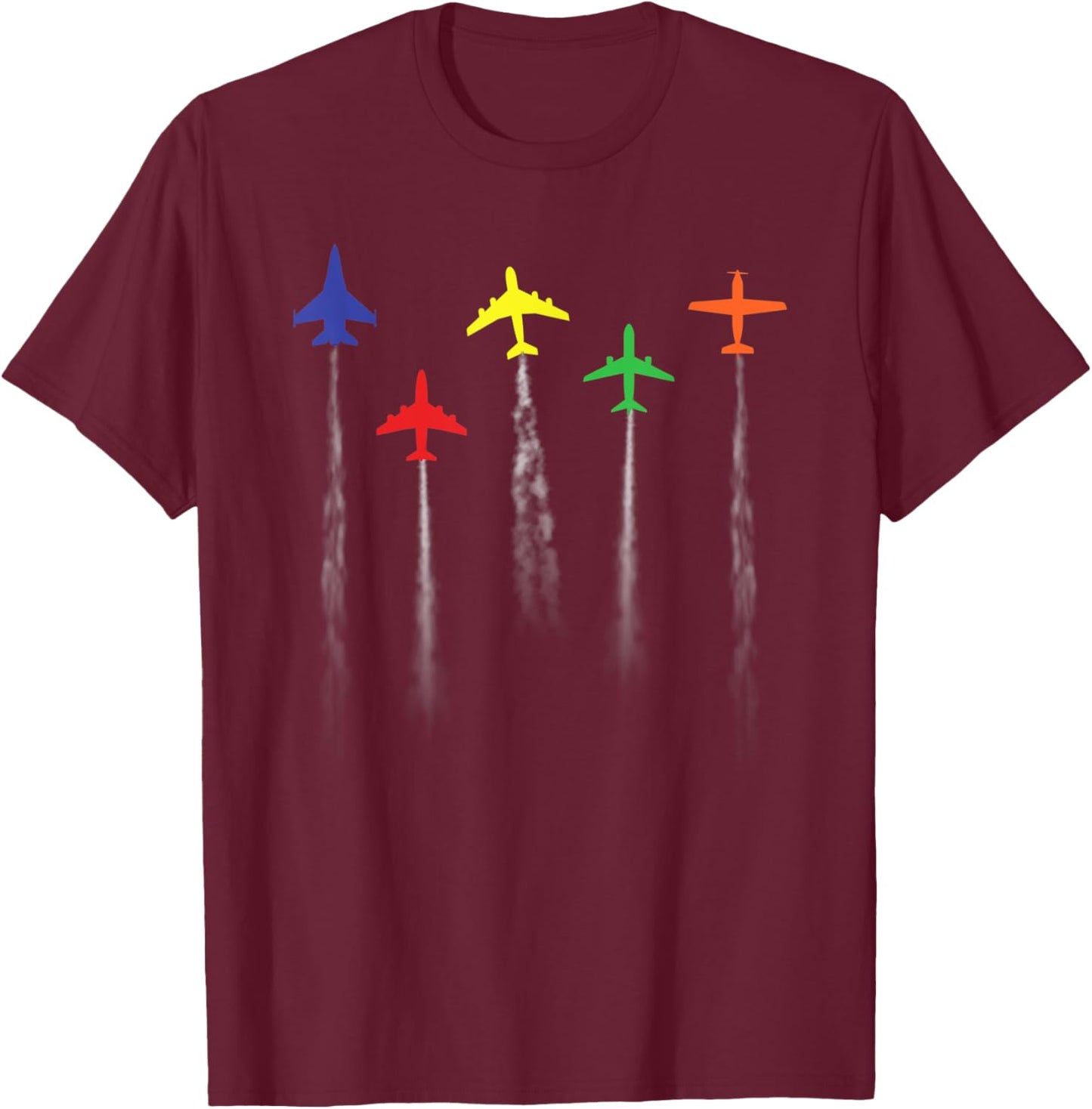 Airplanes Flying Low Pilot Flight Airplane Jet Men Women T-Shirt - T-Shirt | Maroon