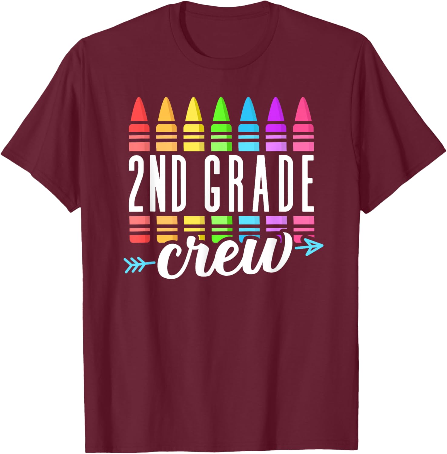 2nd Grade Crew Back to School Second Grade Teacher Boy Girl T-Shirt - T-Shirt | Maroon