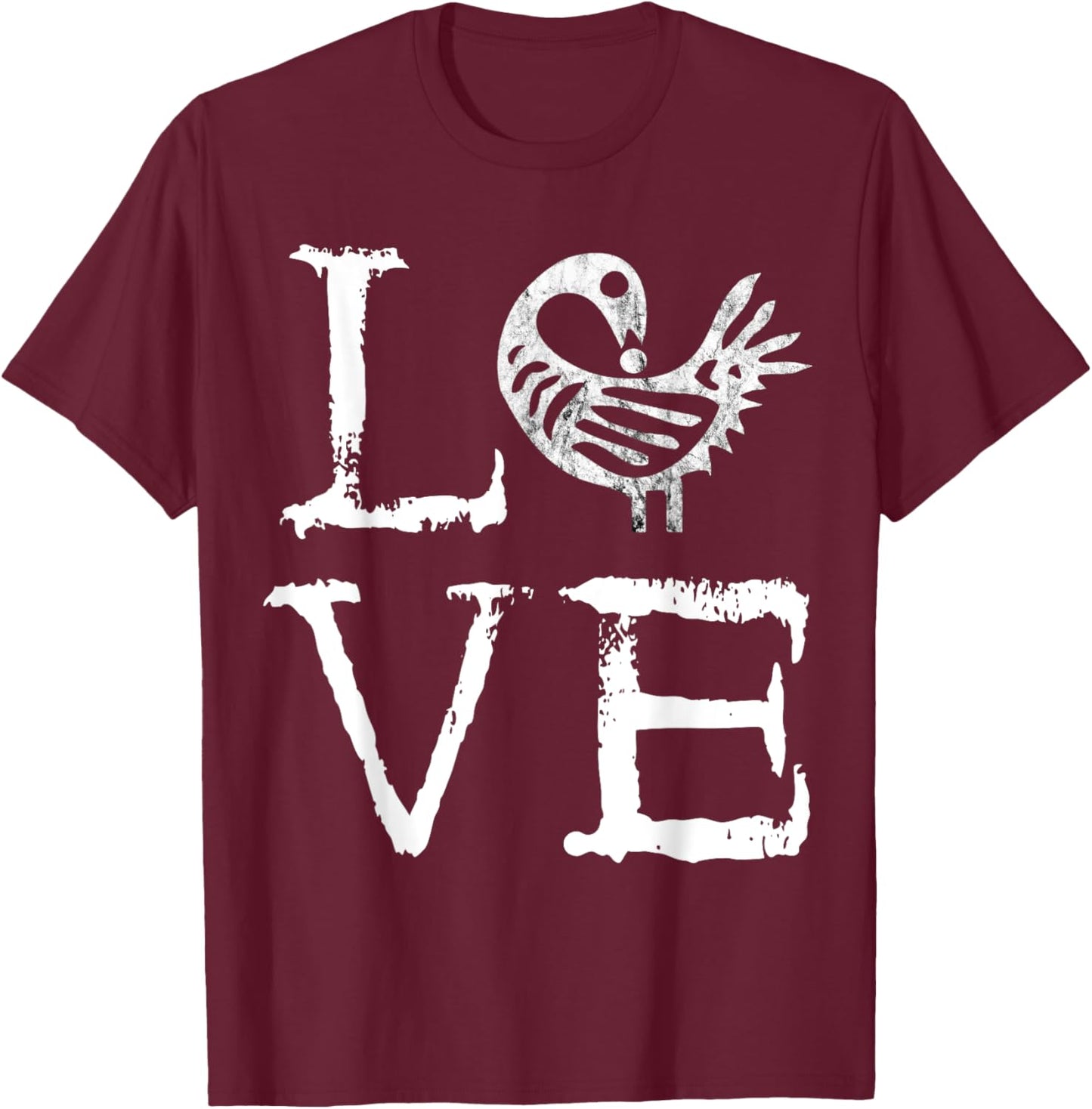 Sankofa African Bird Afrocentric Adinkra Symbol Love T-Shirt - T-Shirt | Maroon