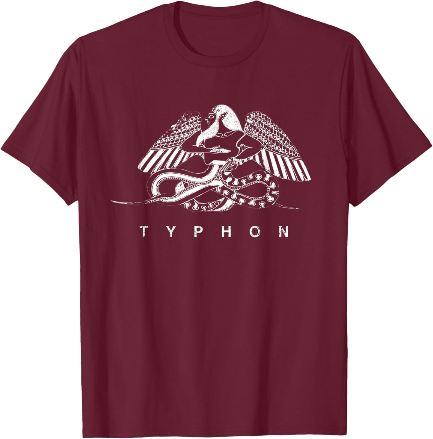Typhon Ancient Greek Monster Dragon Serpent God Typhoeus T-Shirt - T-Shirt | Maroon