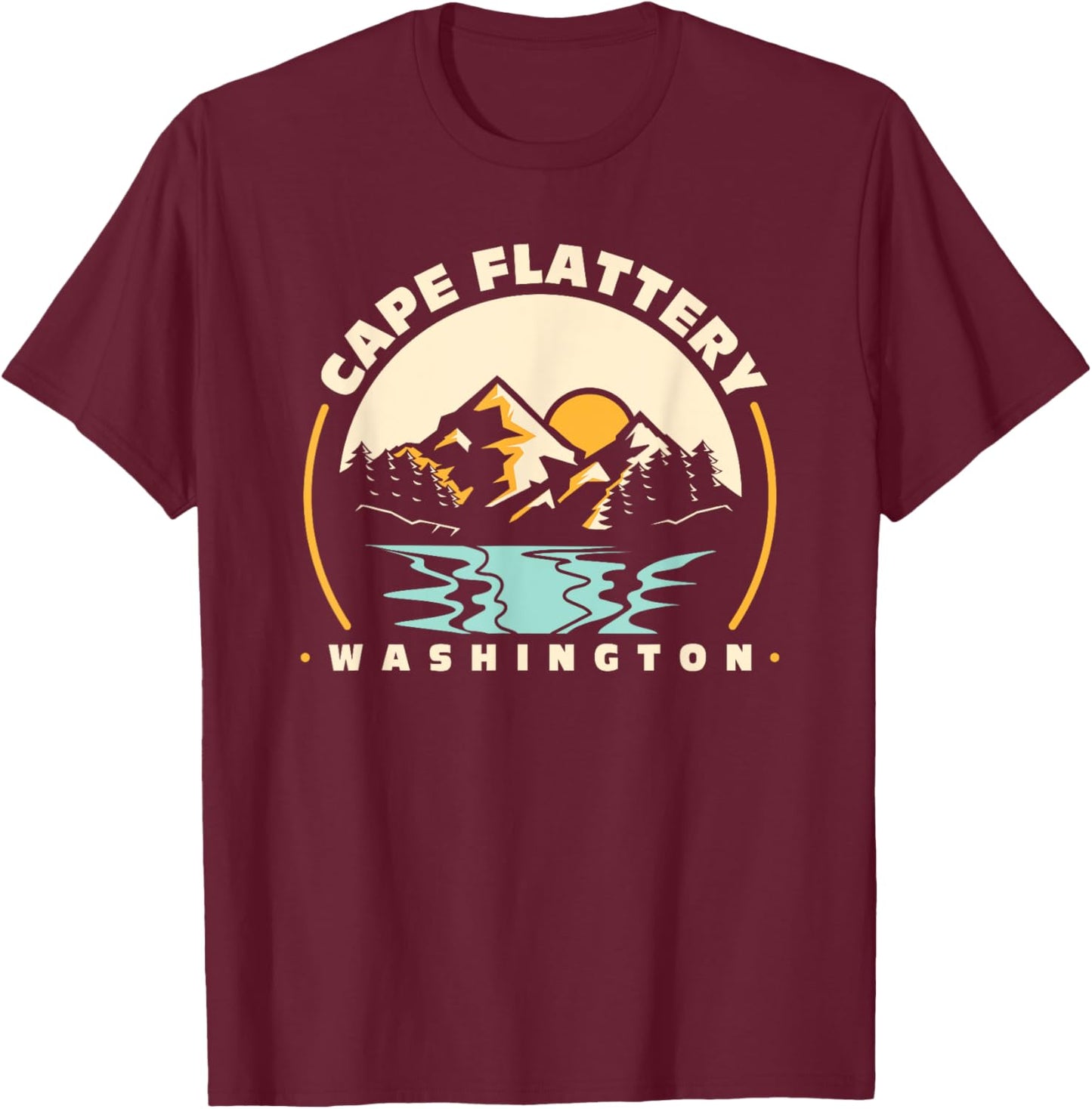 Cape Flattery Washington Souvenir Family Vacation Matching T-Shirt - T-Shirt | Maroon