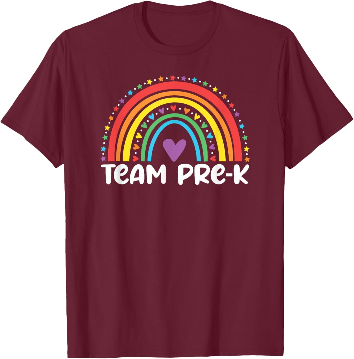 Team Pre-K Teacher Crew Squad Hello Back School Graduation T-Shirt - T-Shirt | Maroon