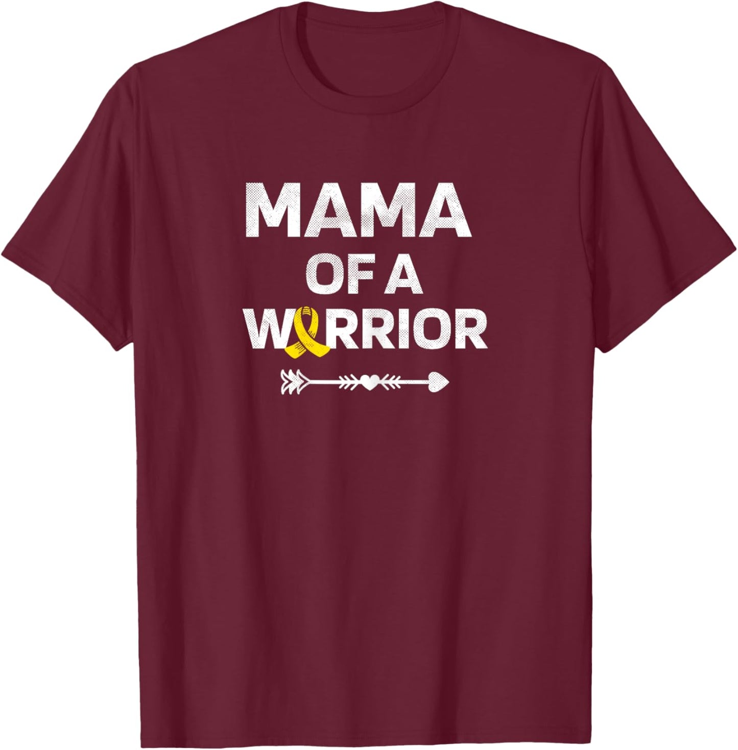 Mama Of A Warrior DIPG Awareness Childhood Cancer Warrior T-Shirt - T-Shirt | Maroon