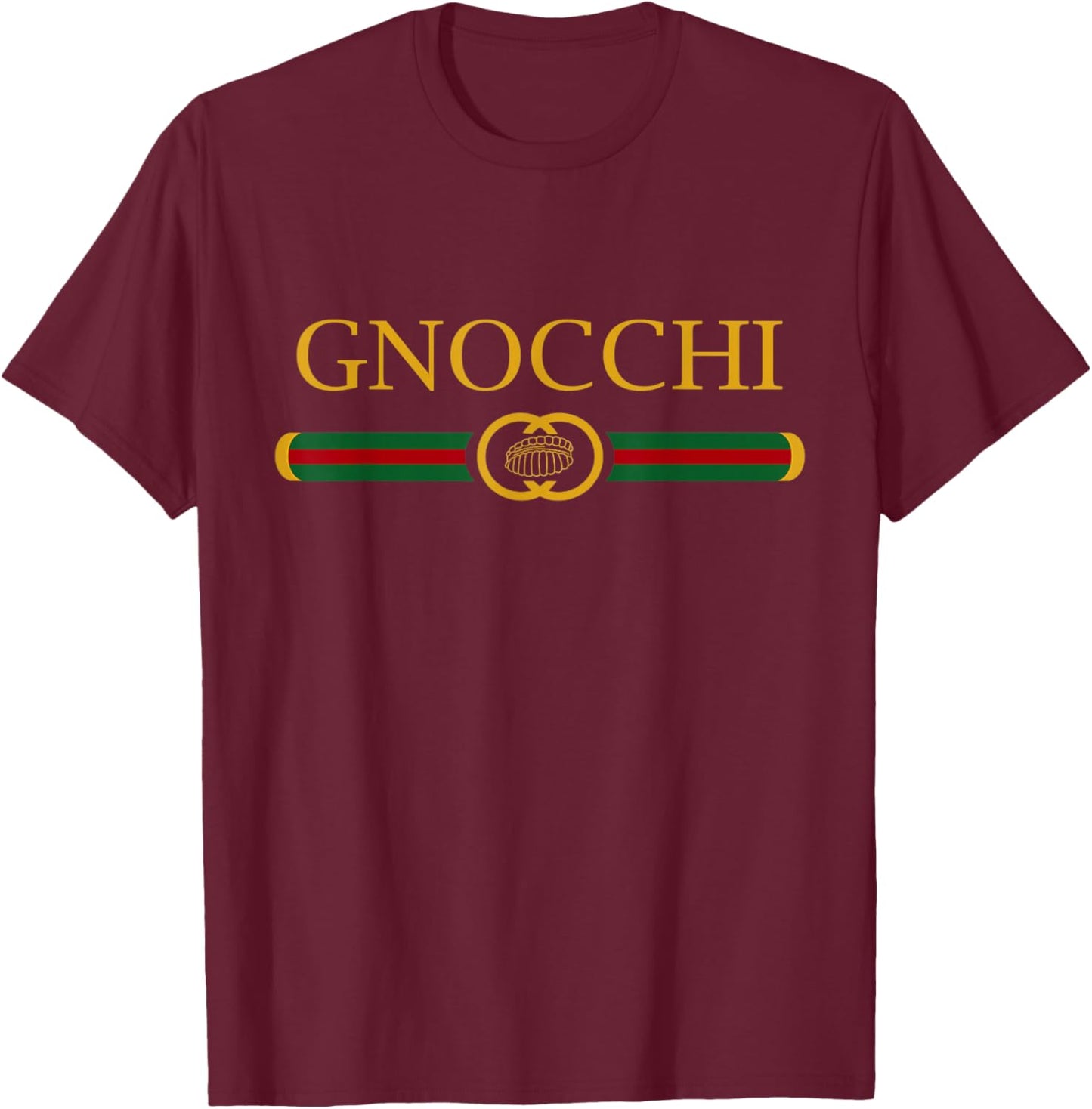 Gnocchi Funny Logo Style Italian Foodie T-Shirt - T-Shirt | Maroon