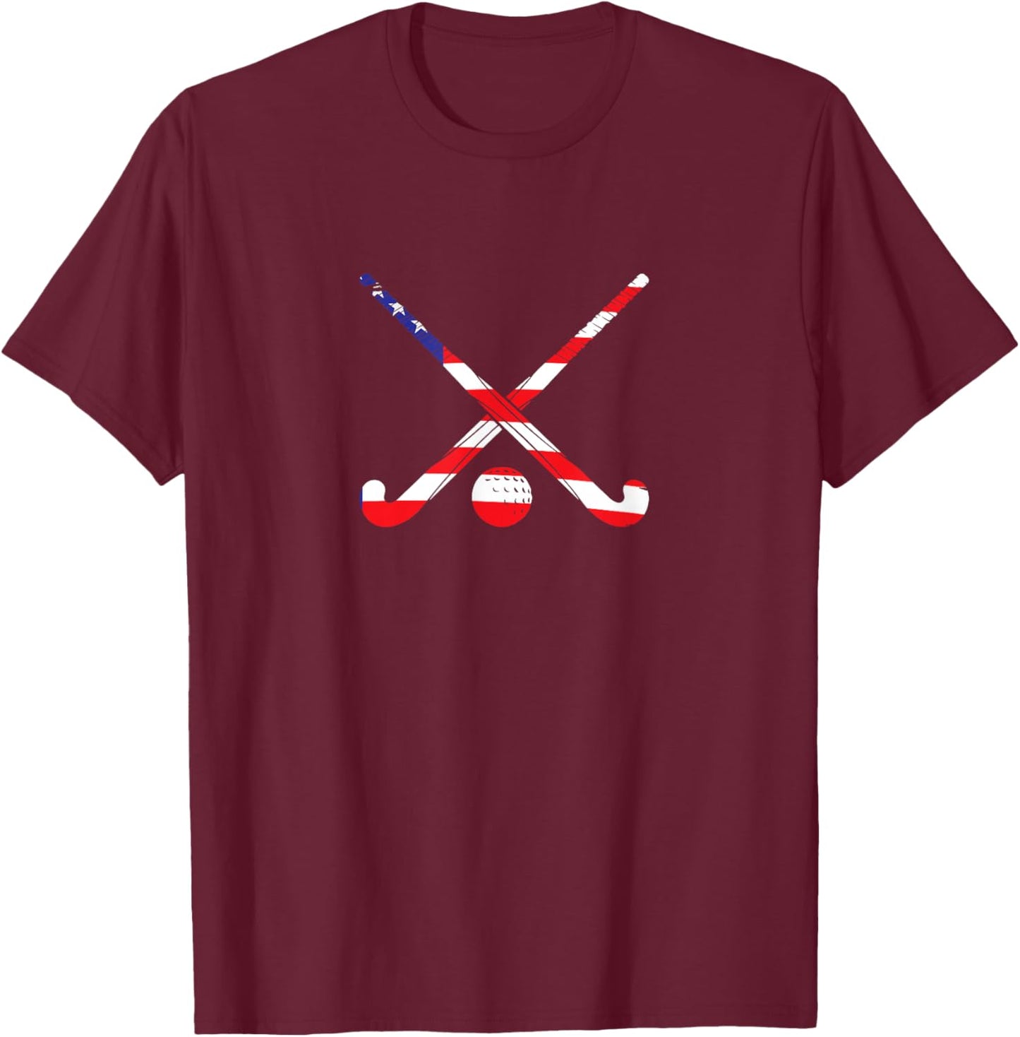 American Flag Field Hockey Patriot USA Sports Player T-Shirt - T-Shirt | Maroon