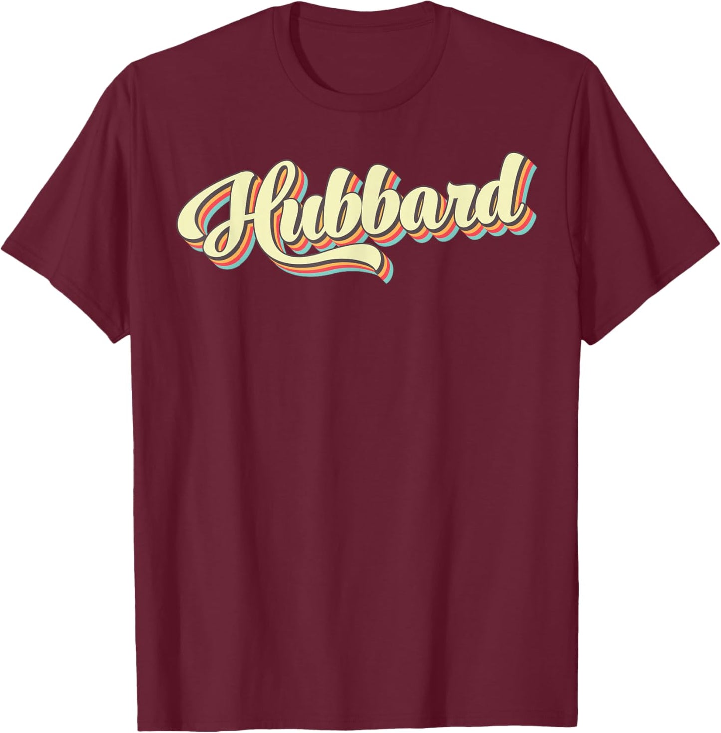 Hubbard Retro Art Baseball Font Vintage T-Shirt - T-Shirt | Maroon