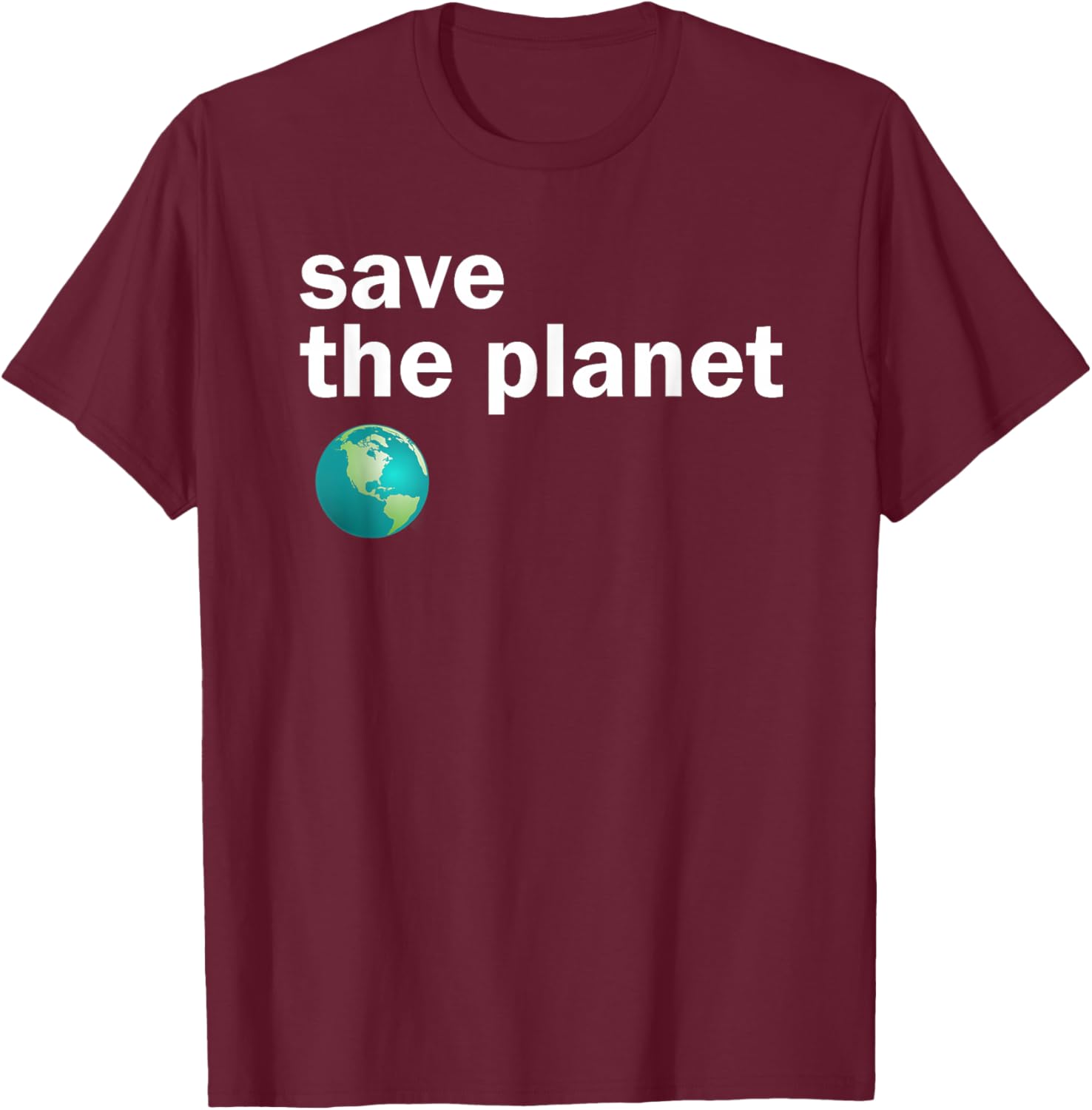 Vintage Save the Planet T-Shirt - T-Shirt | Maroon