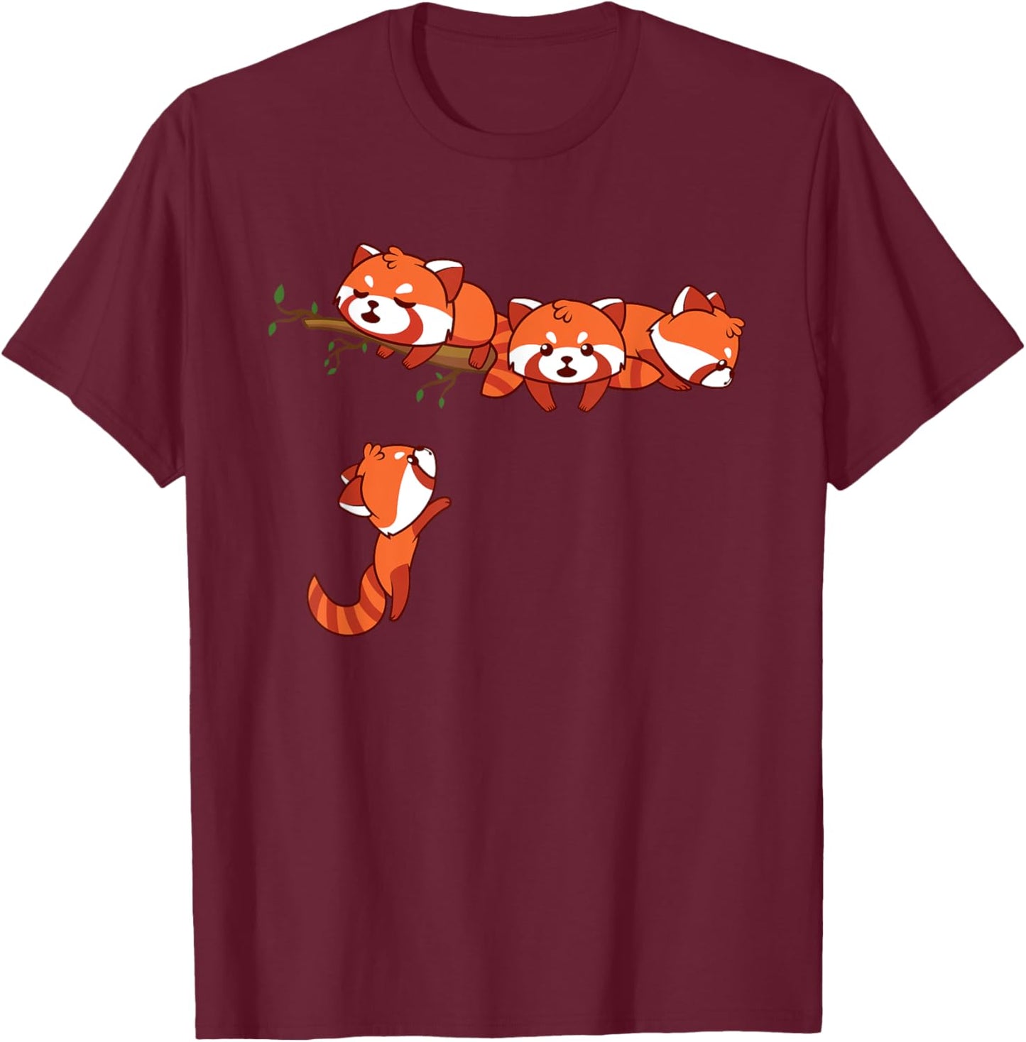 Pocket Series Red Panda Funny Playing Bear Animal Lover Gift T-Shirt - T-Shirt | Maroon