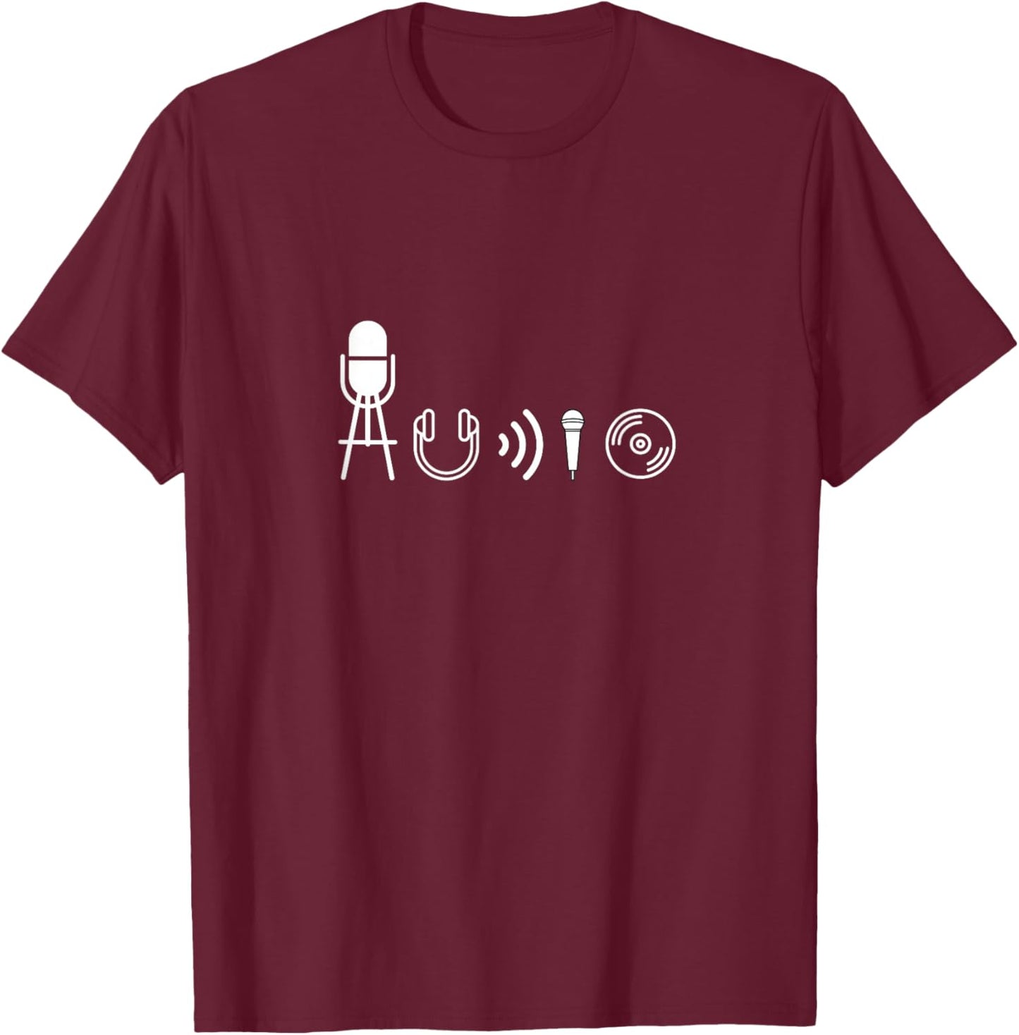 Audio Symbols from Sound, Music, Live Production, Engineer T-Shirt - T-Shirt | Maroon
