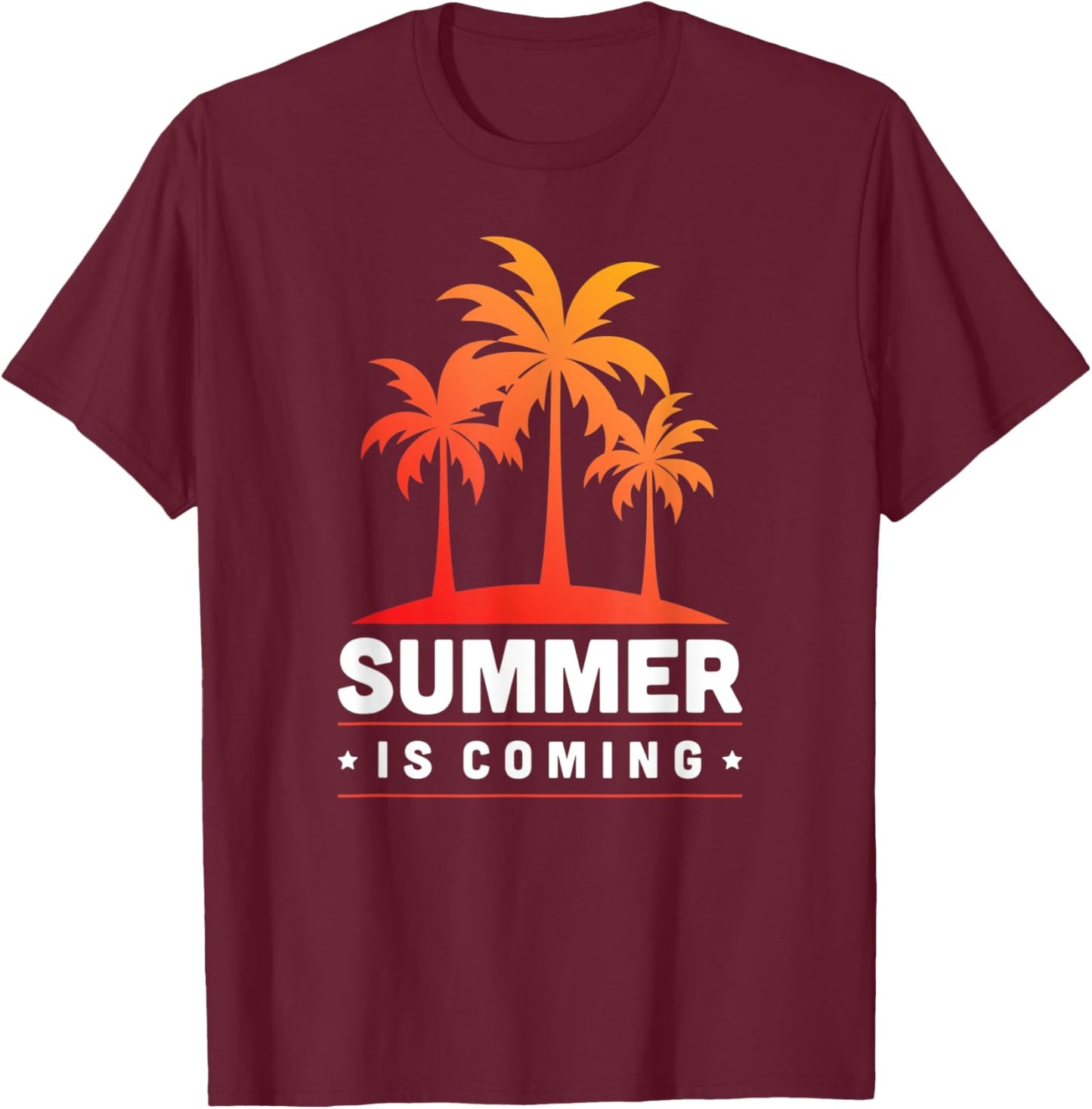 Summer Is Coming Tropical Caribbean Beach Summer Men Women Kids T-Shirt - T-Shirt | Maroon