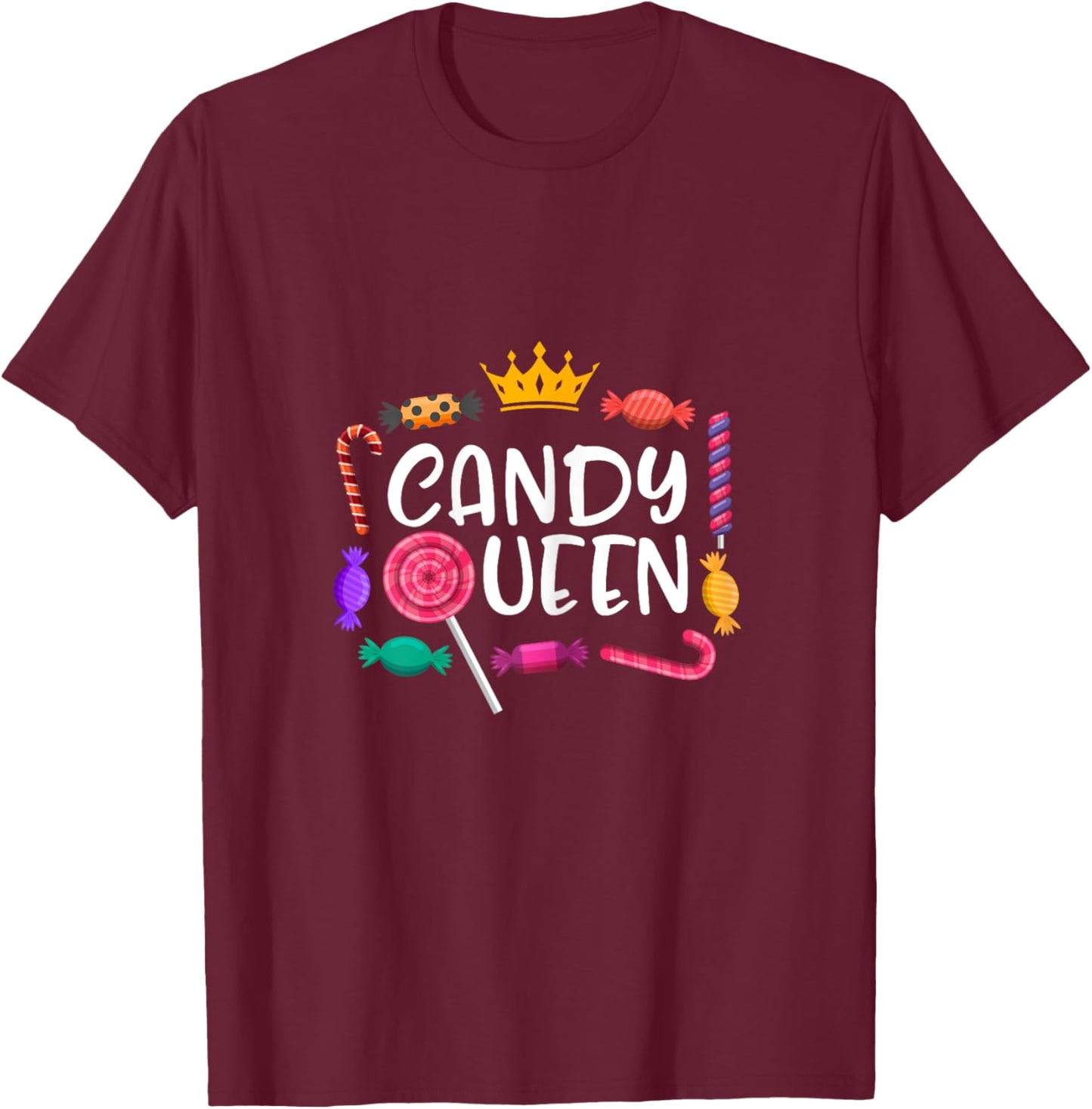 Candy Queen Halloween Lollipop Sweet Lover T-Shirt - T-Shirt | Maroon