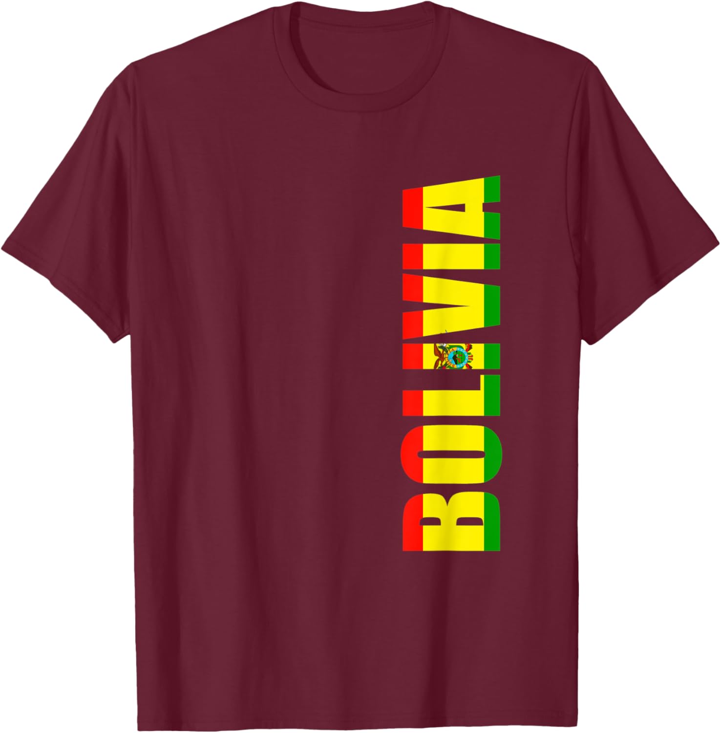 Bolivia Bolivian Flag T-Shirt - T-Shirt | Maroon