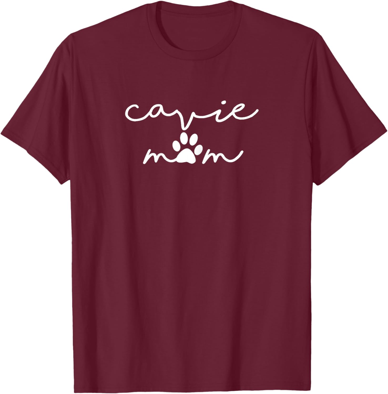 Cavalier King Charles Spaniel Mom Dog Mama Cavie Mom Simple T-Shirt - T-Shirt | Maroon