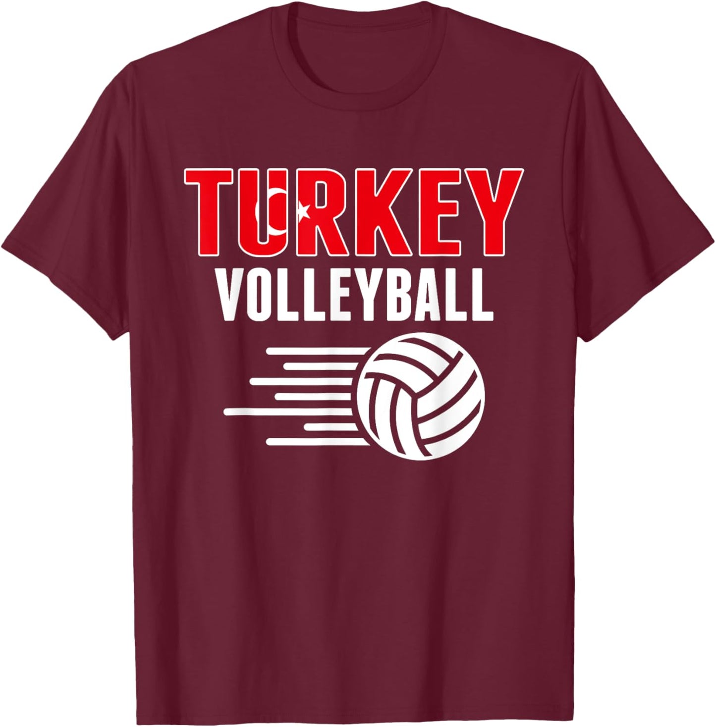 Turkey Volleyball Fans Jersey - Turkish Flag Sport Lovers T-Shirt - T-Shirt | Maroon
