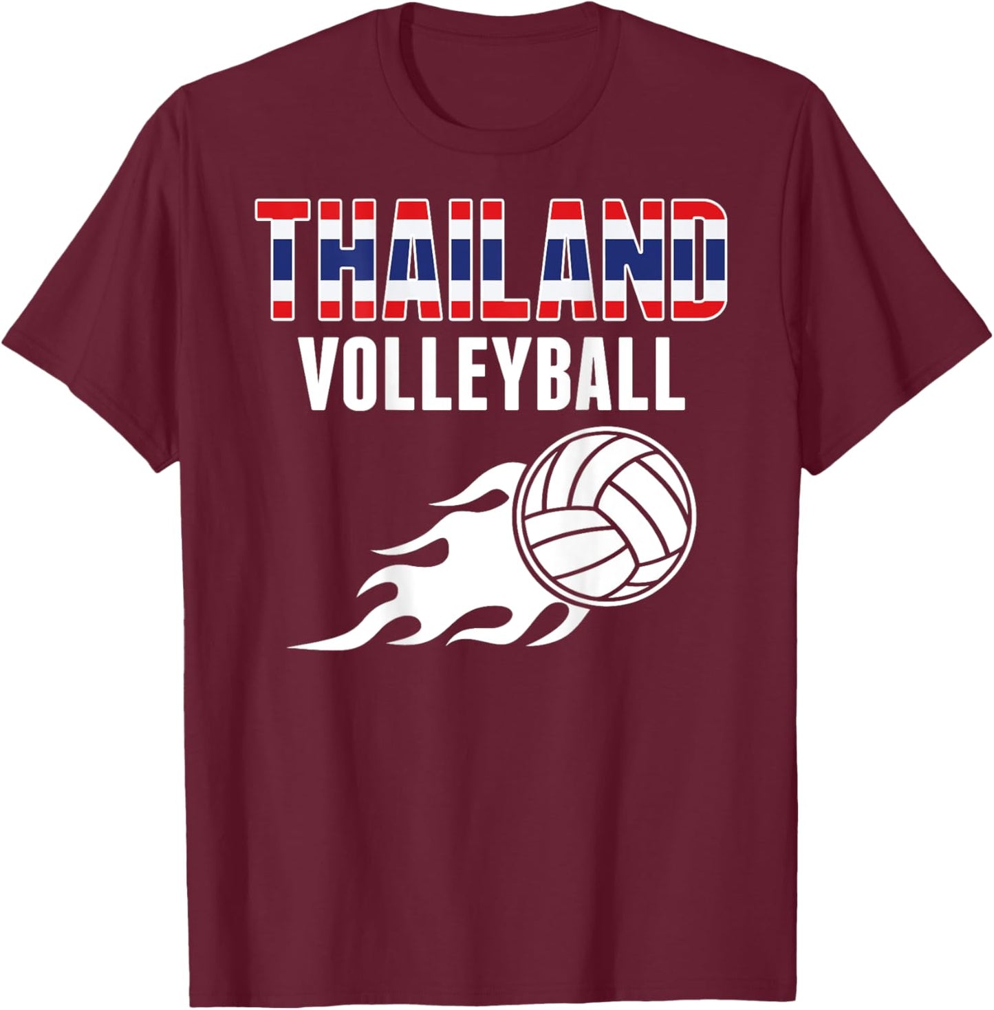 Thailand Volleyball Fans Jersey - Thai Flag Summer Sports Women Kids T-Shirt - T-Shirt | Maroon
