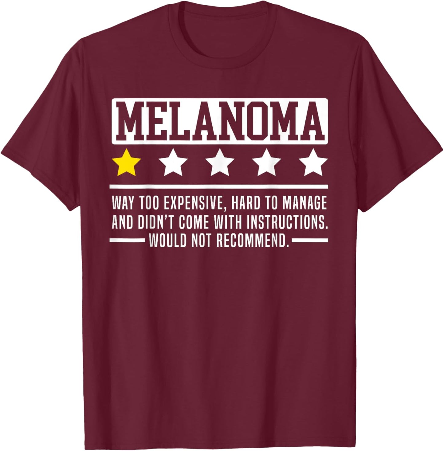 Melanoma Warrior Skin Cancer Melanoma Awareness T-Shirt - T-Shirt | Maroon