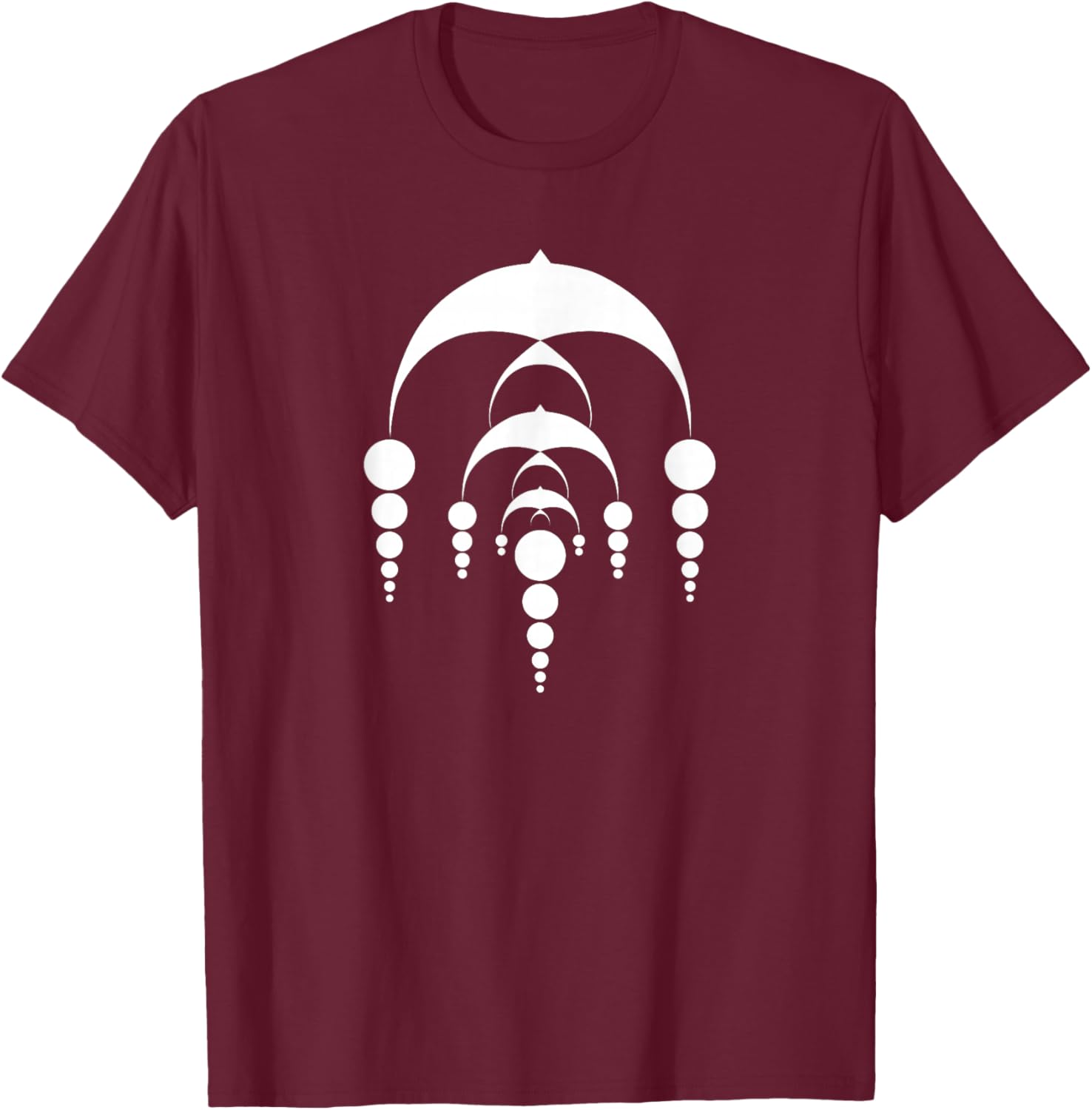 Vintage Crop Circles Design UFO Aliens - Bold White T-Shirt - T-Shirt | Maroon