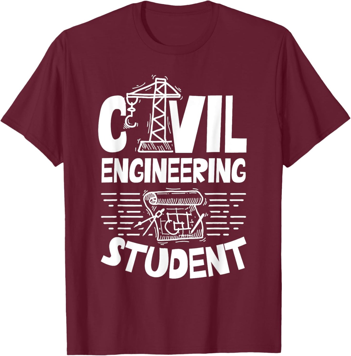 Civil Engineering Student Job Profession Civil Engineer T-Shirt - T-Shirt | Maroon