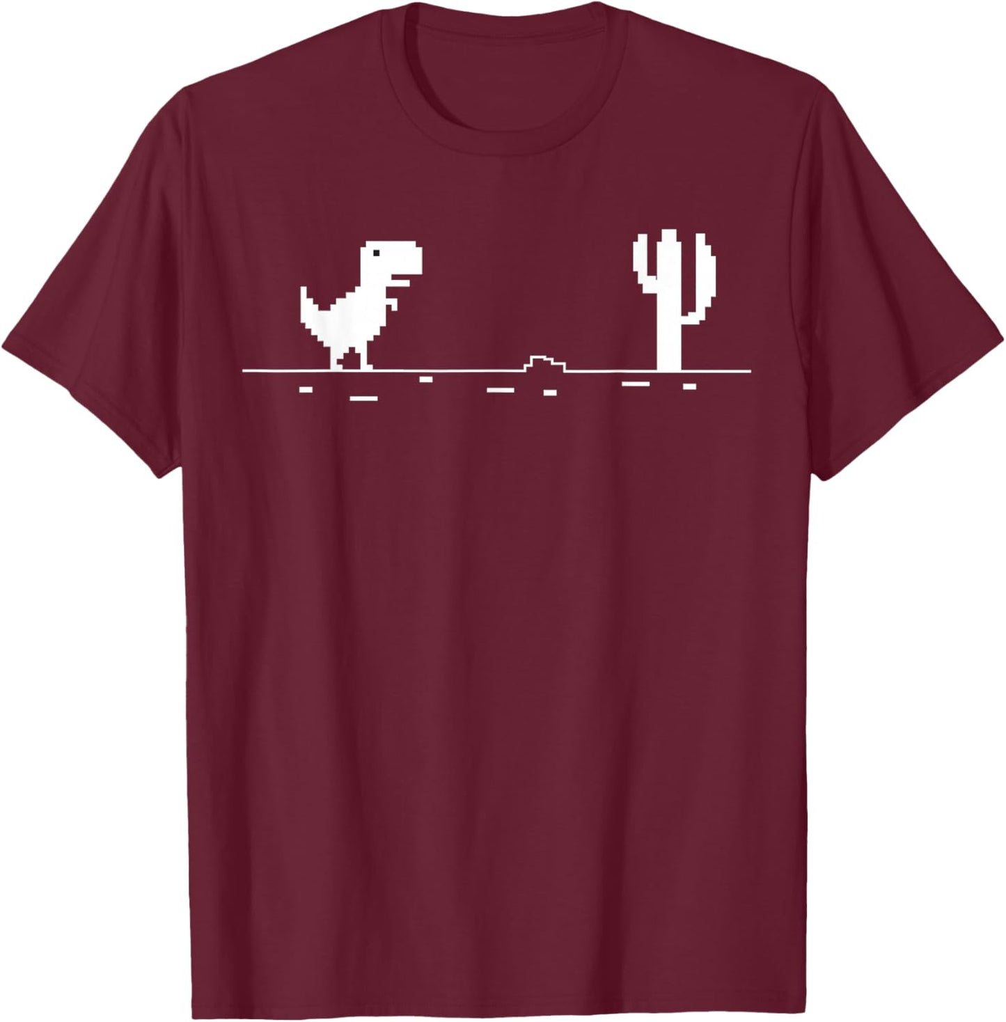 Pixel Dino T-Shirt - T-Shirt | Maroon