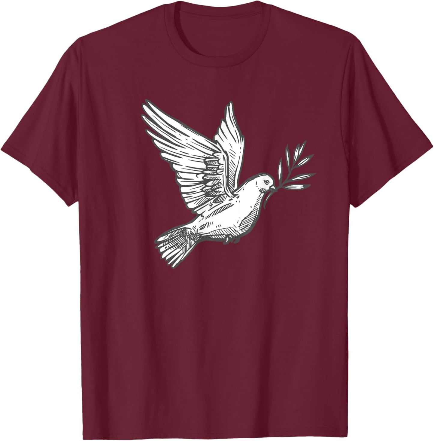 Flying Lonesome Peace Dove Pigeon Bird Lover Gift Men Women T-Shirt - T-Shirt | Maroon