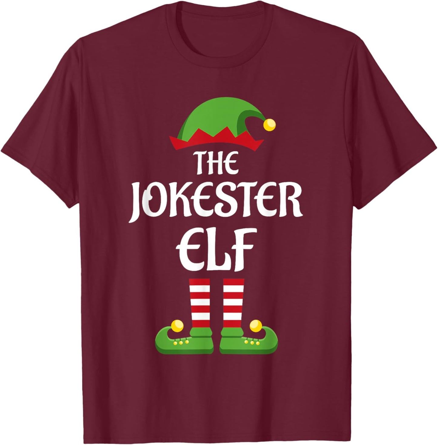 Jokester Elf Family Matching Group Christmas T-Shirt - T-Shirt | Maroon