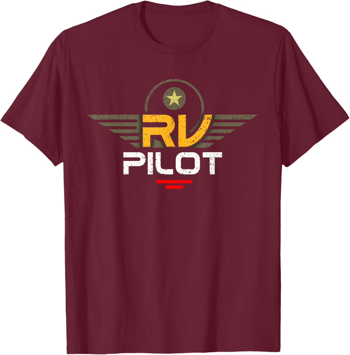The Camp Fire Apparel RV Camping - Black, -Adults, Short Sleeve, Classic Fit, , Modern, Fun, Unique Design T-Shirt - T-Shirt | Maroon