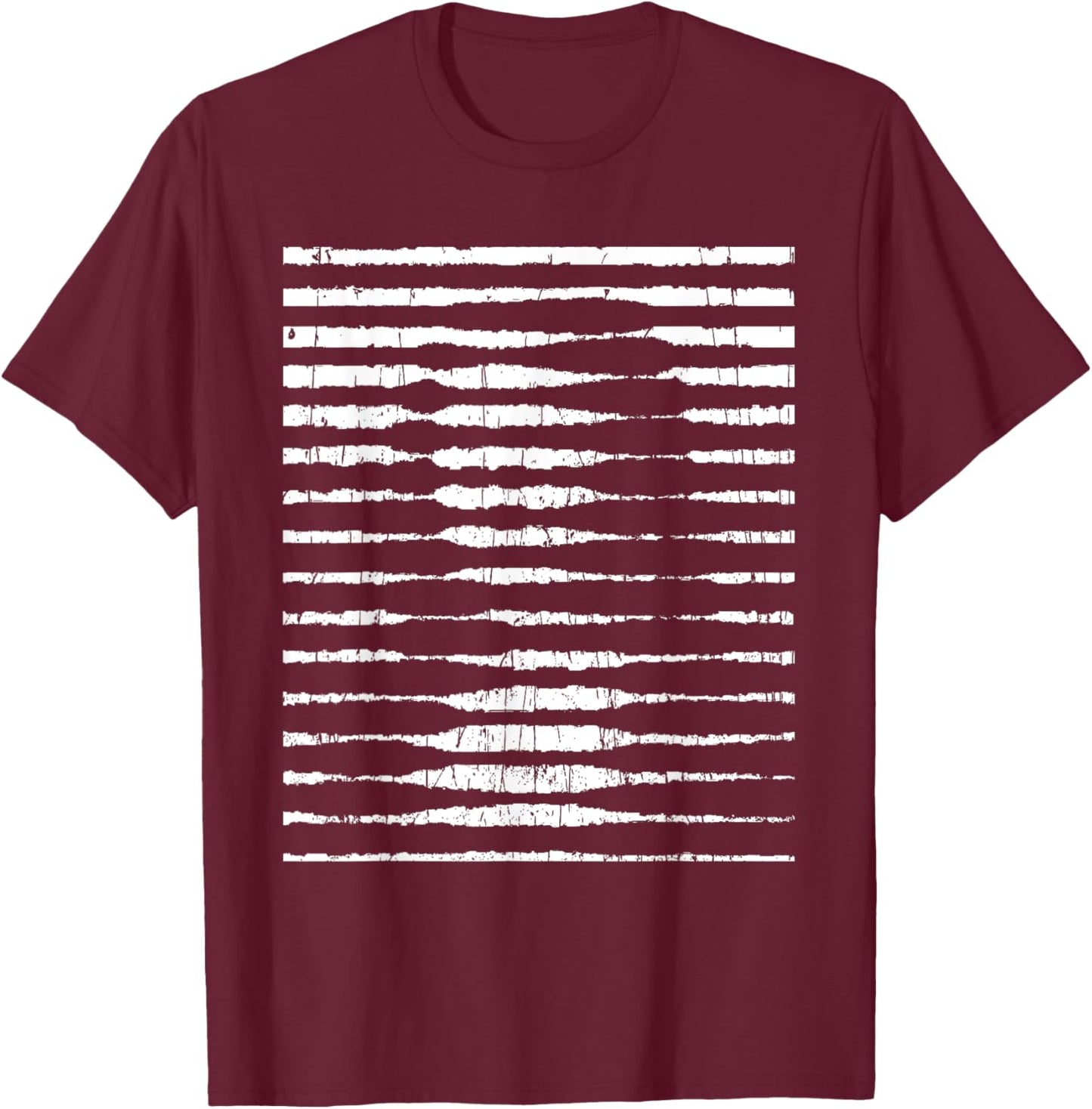Funny Mona Illusion Lisa Painting Art da Vinci Grunge T-Shirt - T-Shirt | Maroon