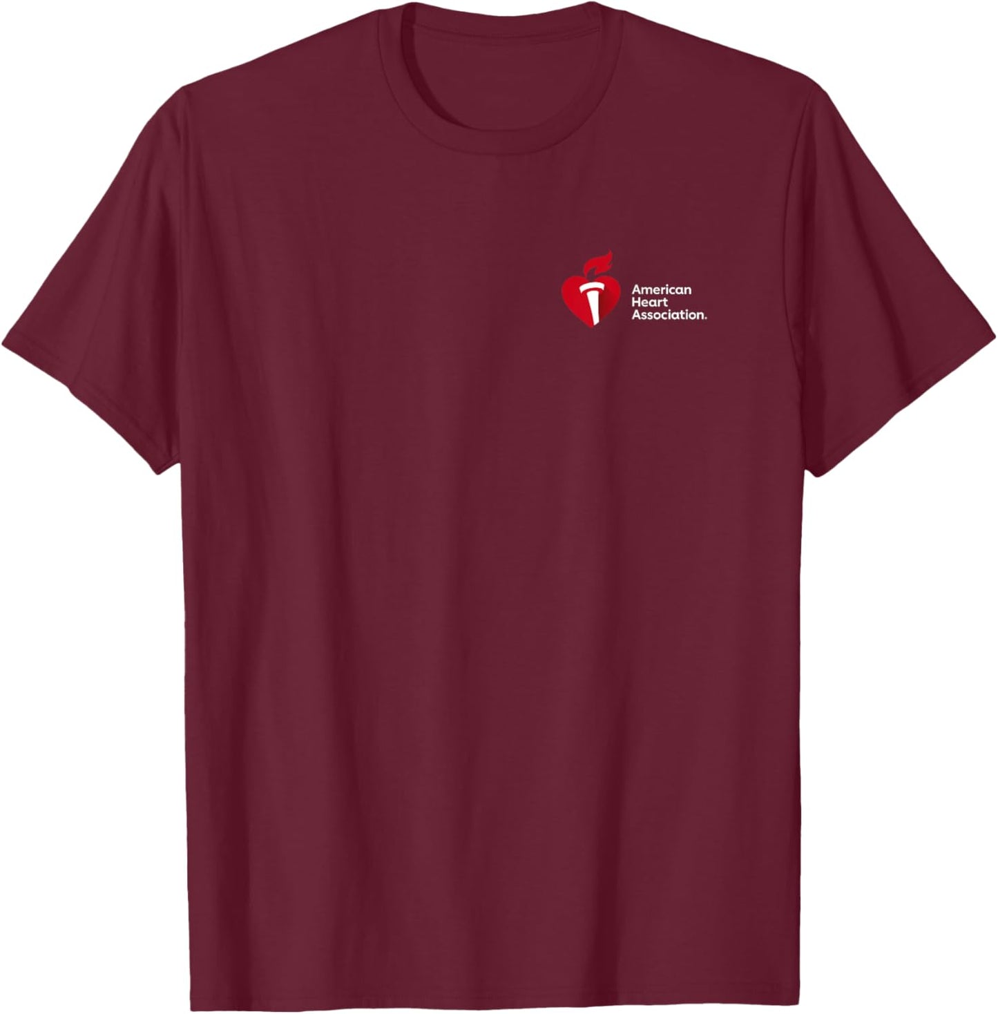 American AHA - Men's Black Classic Fit Short Sleeve - Small T-Shirt - T-Shirt | Maroon