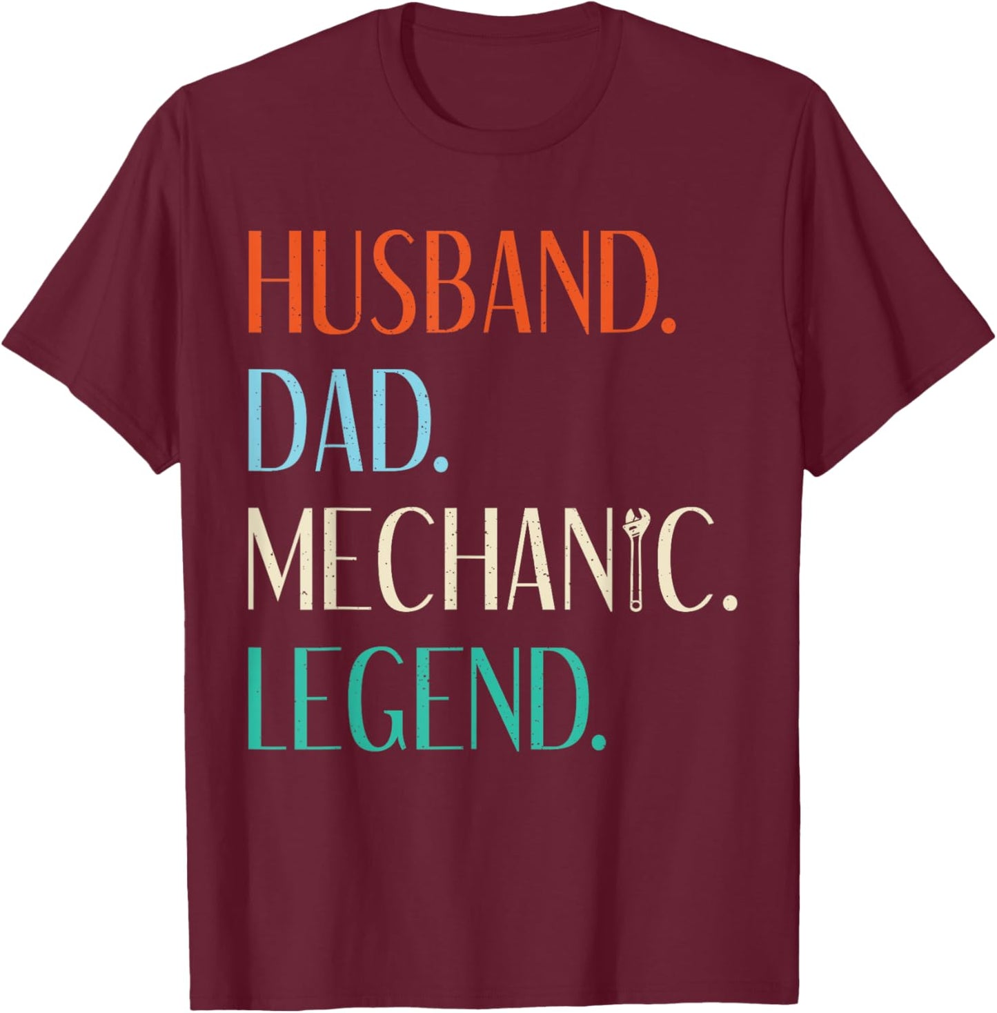Husband Dad Mechanic Legend Repair Mechanic T-Shirt - T-Shirt | Maroon
