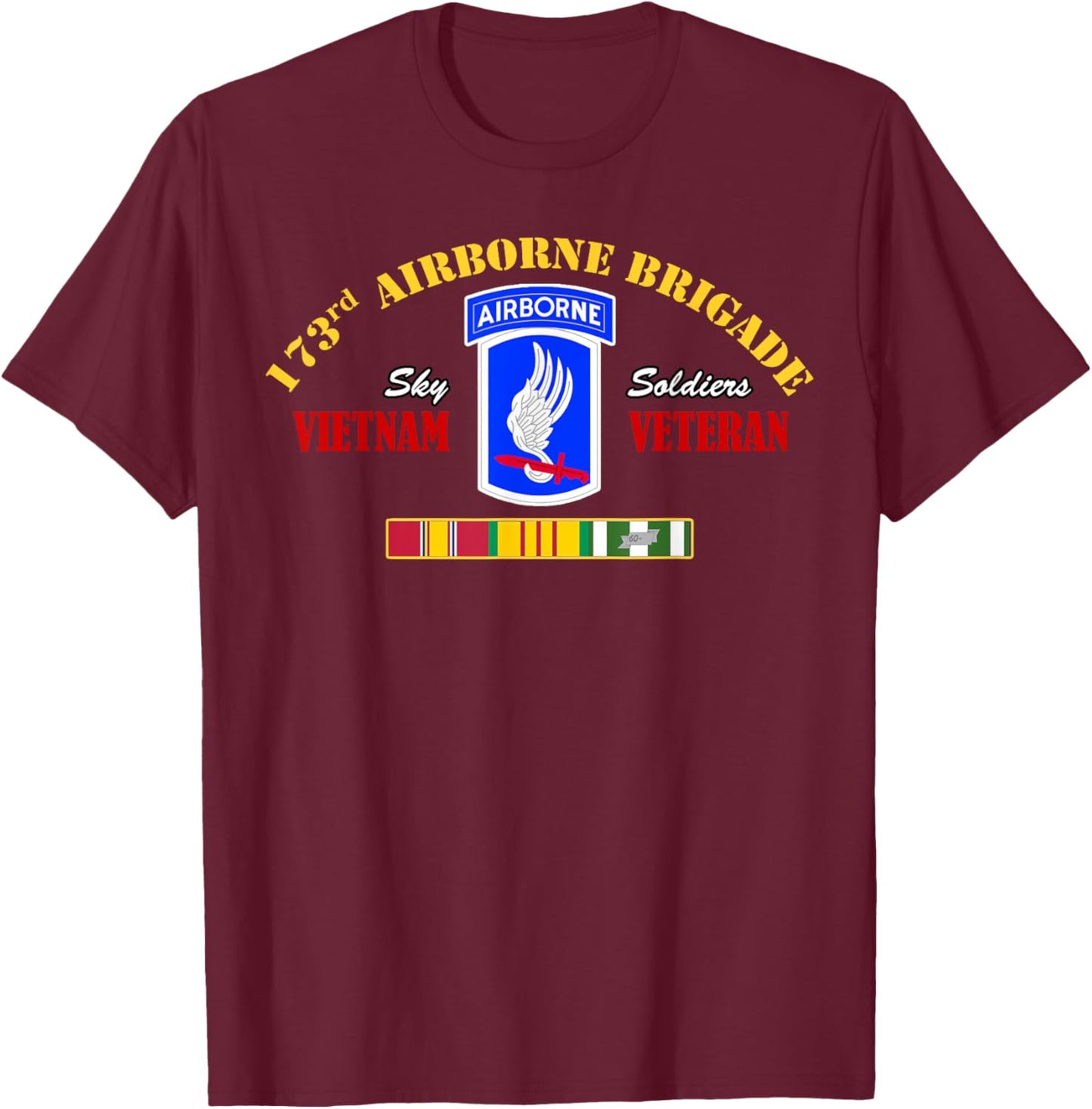 173rd Airborne Brigade Vietnam Veteran Shirt Sky Soldier T-Shirt - T-Shirt | Maroon