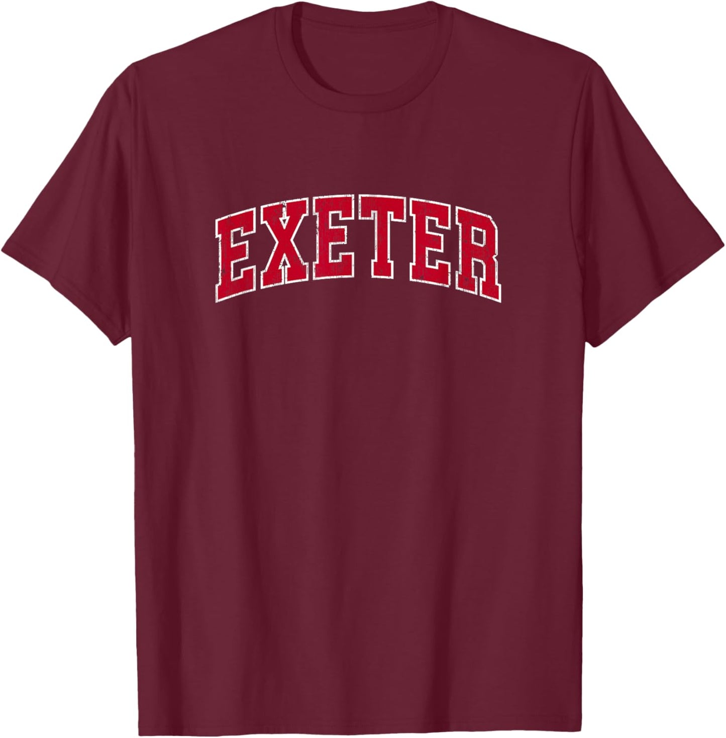 Exeter New Hampshire NH Vintage Sports Design Red Design T-Shirt - T-Shirt | Maroon