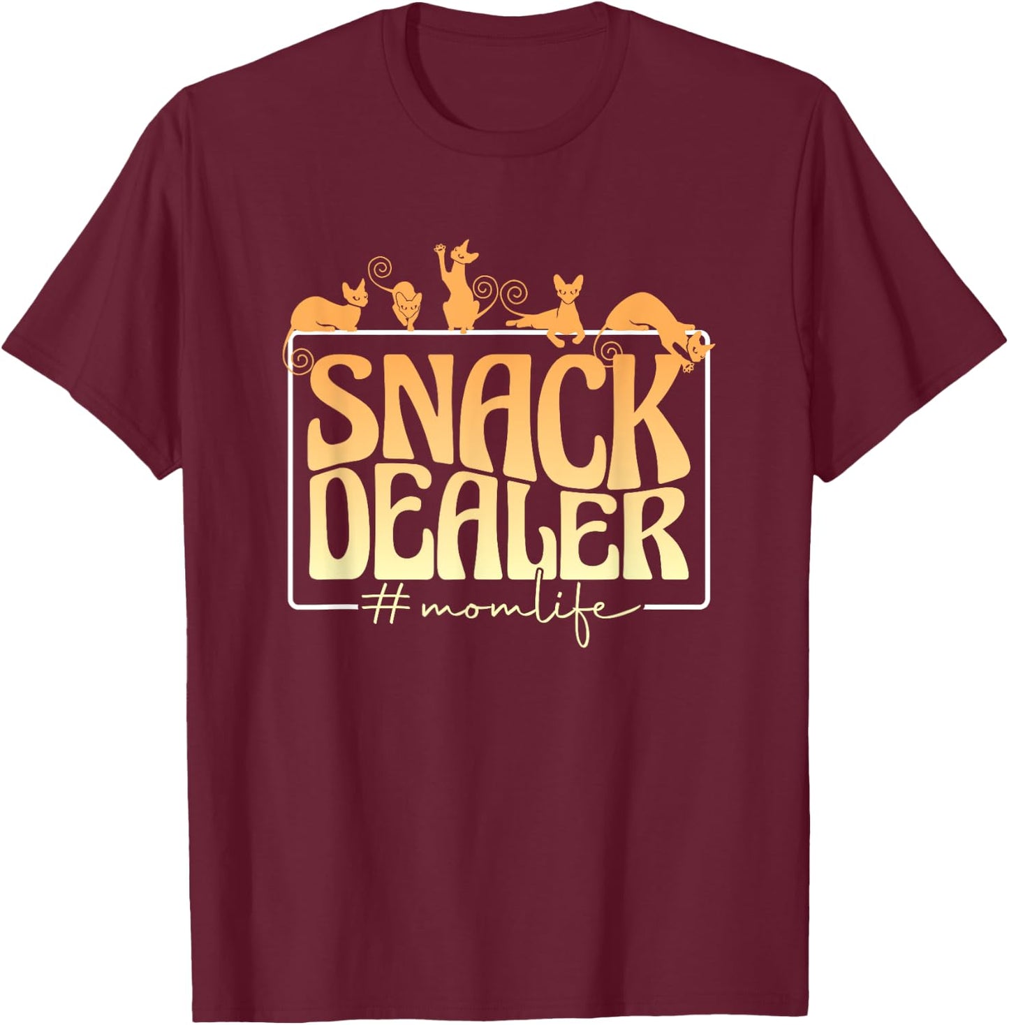 Funny Pet Owner Cat Dog Mother Fur Mama Snack Dealer Mom T-Shirt - T-Shirt | Maroon