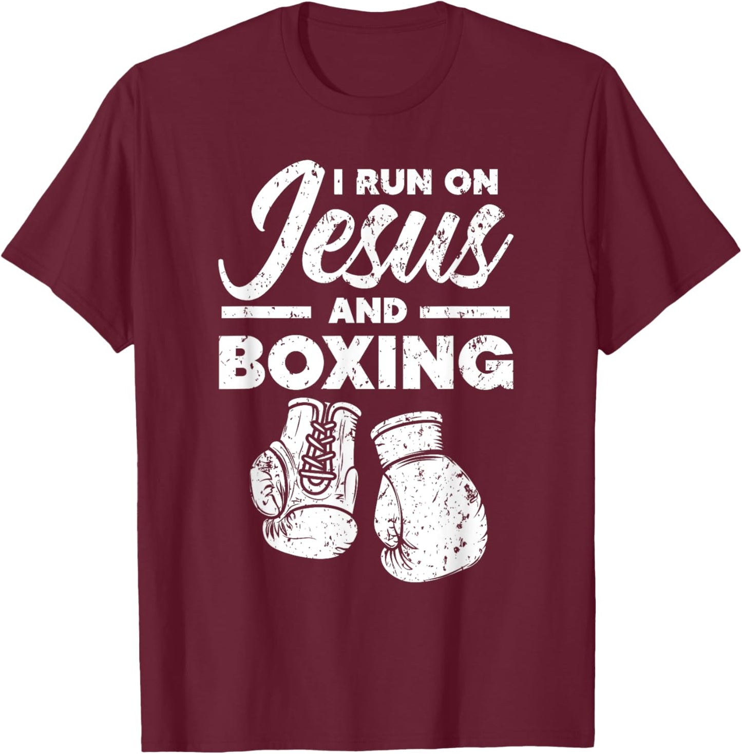Jesus And Boxing Christian Professional Boxer Sport Knockout T-Shirt - T-Shirt | Maroon