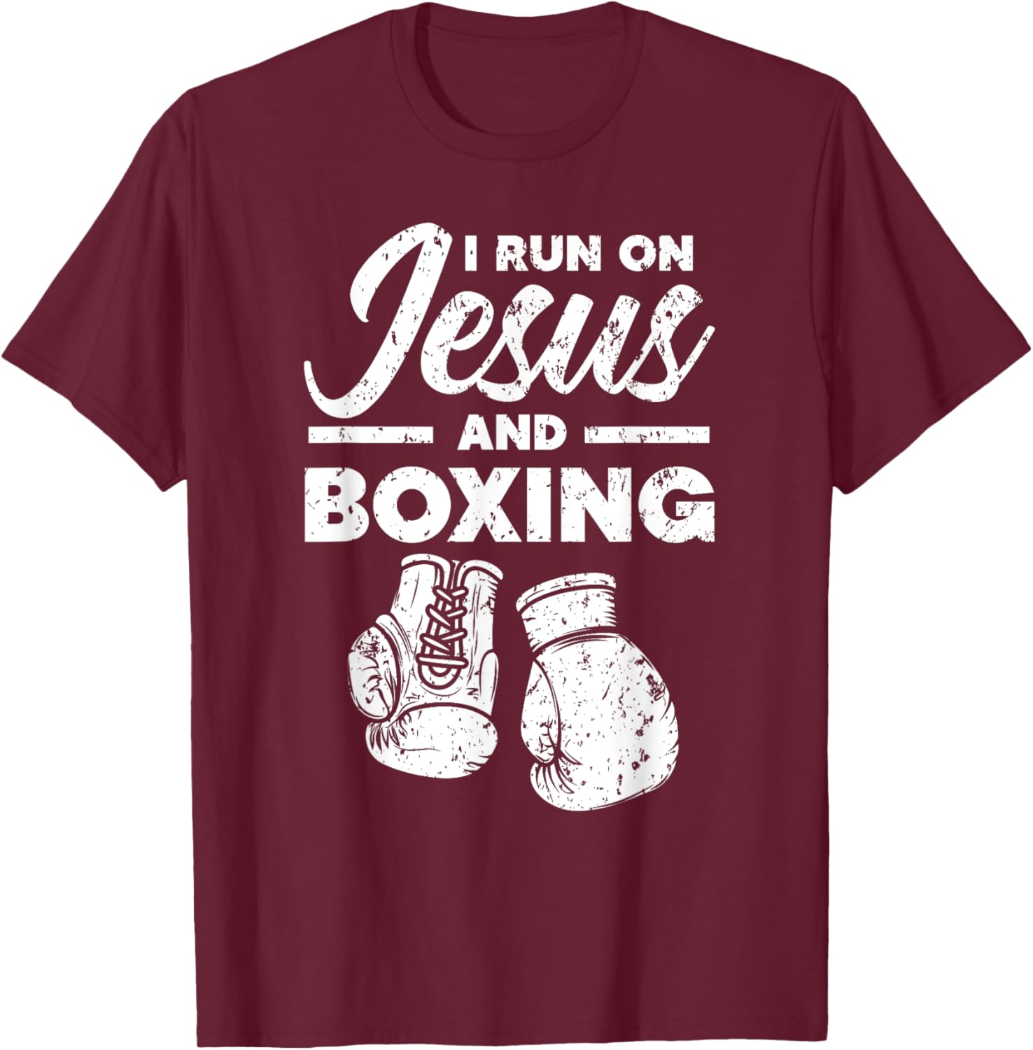Jesus And Boxing Christian Professional Boxer Sport Knockout T-Shirt - T-Shirt | Maroon