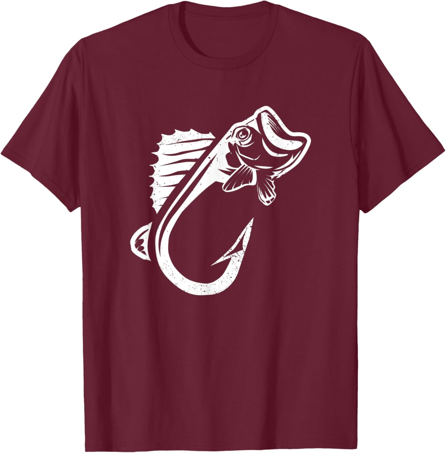 Cool Fishing Hook Fish Walleye Fishing Hooks Fisherman T-Shirt - T-Shirt | Maroon