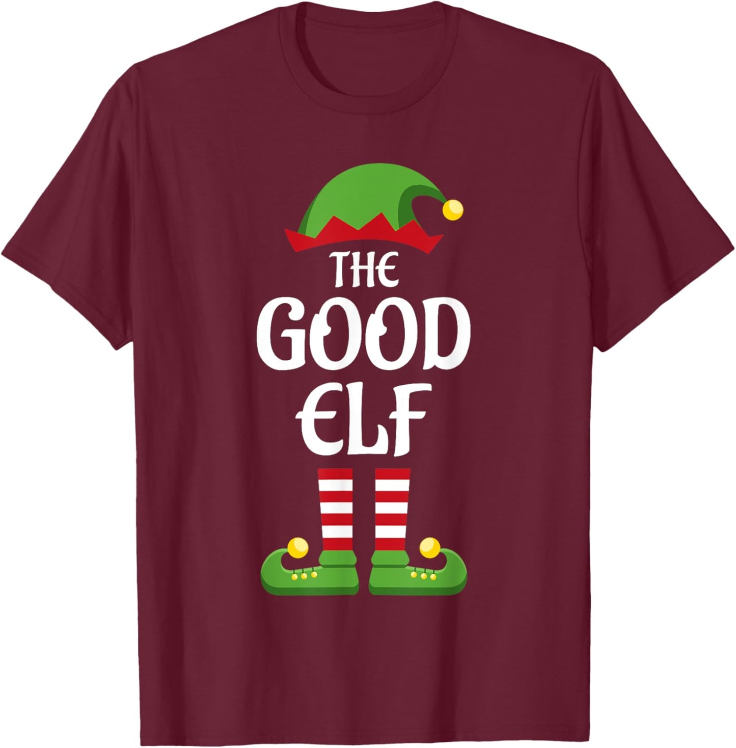 Good Elf Family Matching Group Christmas T-Shirt - T-Shirt | Maroon