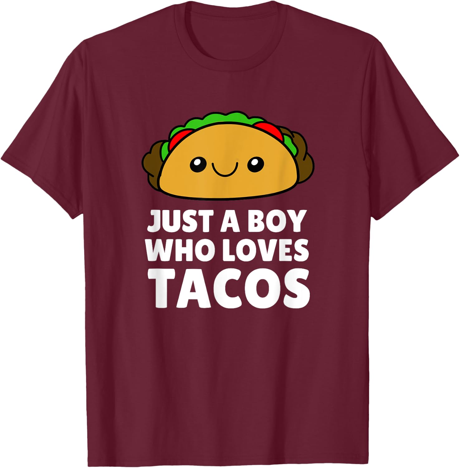 Just A Boy Who Loves Tacos Funny Kids Toddler Baby 5T 4T T-Shirt - T-Shirt | Maroon